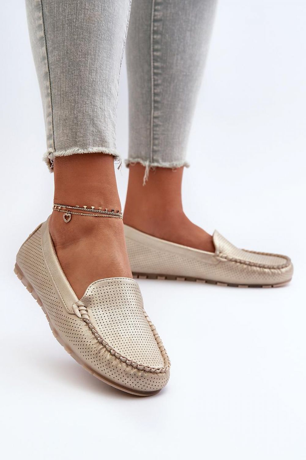   Mokasyny Model Ranica 24PB02-7669 Gold - Step in style 