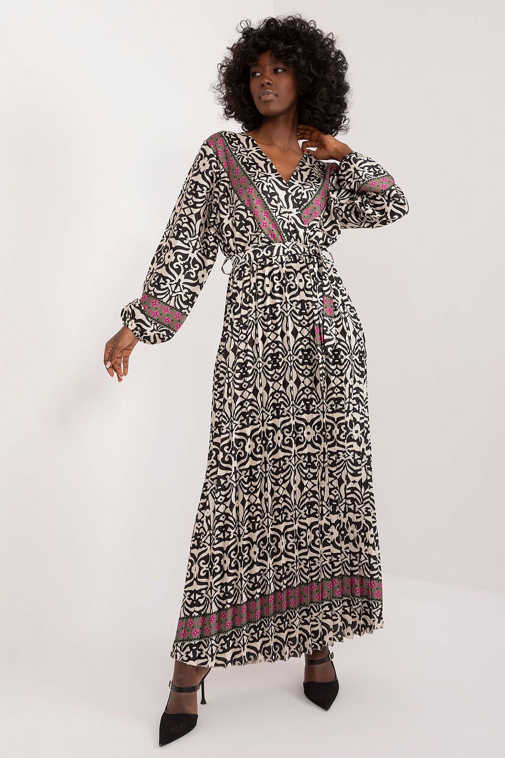  Sukienka Model DHJ-SK-16656.13X Black/Beige - Italy Moda 