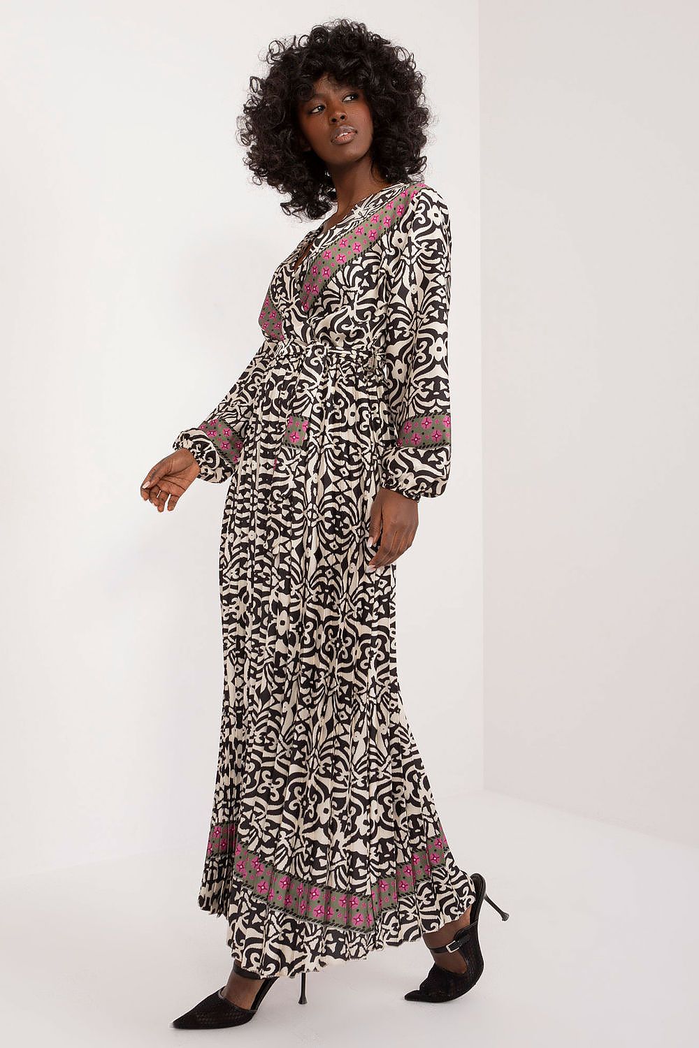  Sukienka Model DHJ-SK-16656.13X Black/Beige - Italy Moda 