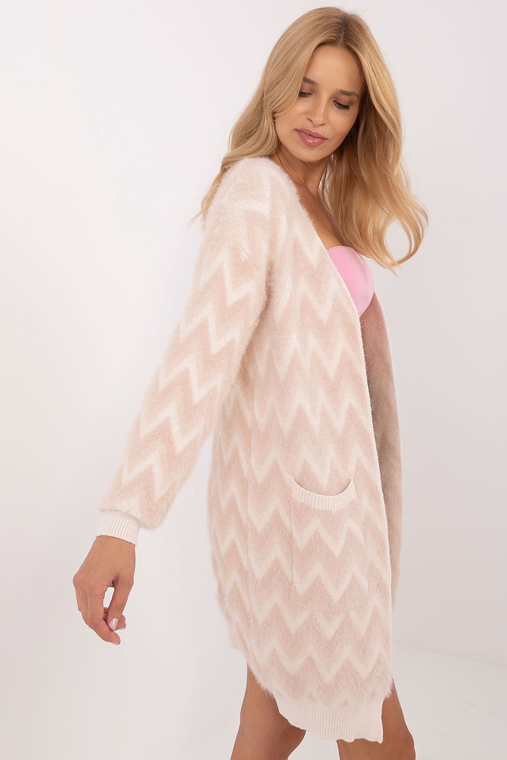  Sweter Kardigan Model AT-SW-2340-A.00 Beige - AT 