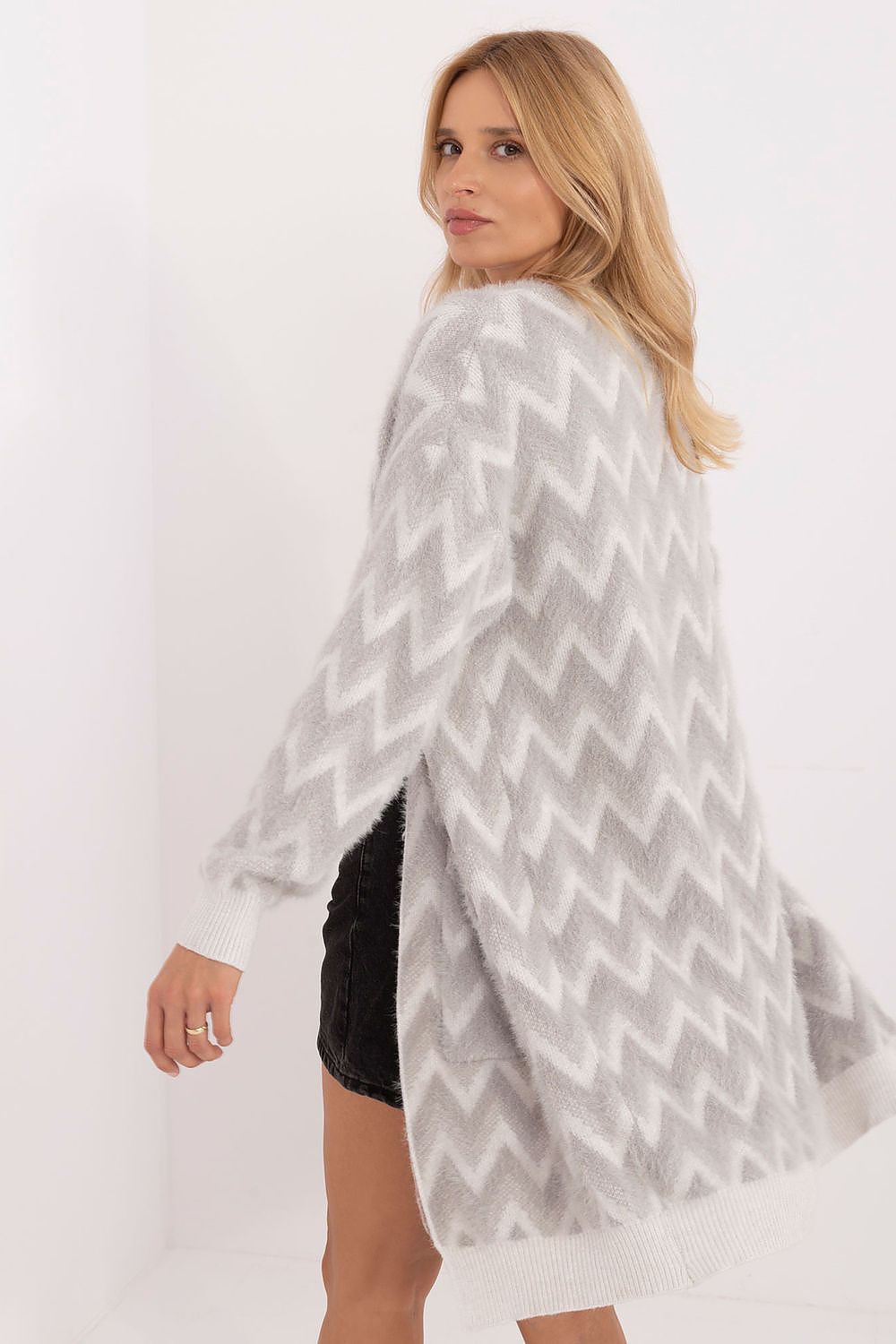  Sweter Kardigan Model AT-SW-2340-A.00 Grey - AT 