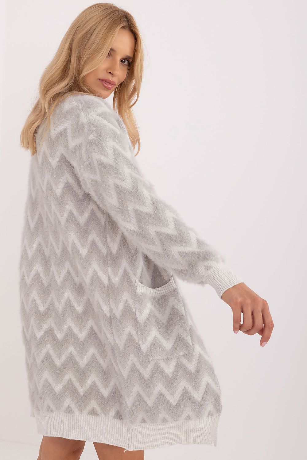  Sweter Kardigan Model AT-SW-2340-A.00 Grey - AT 