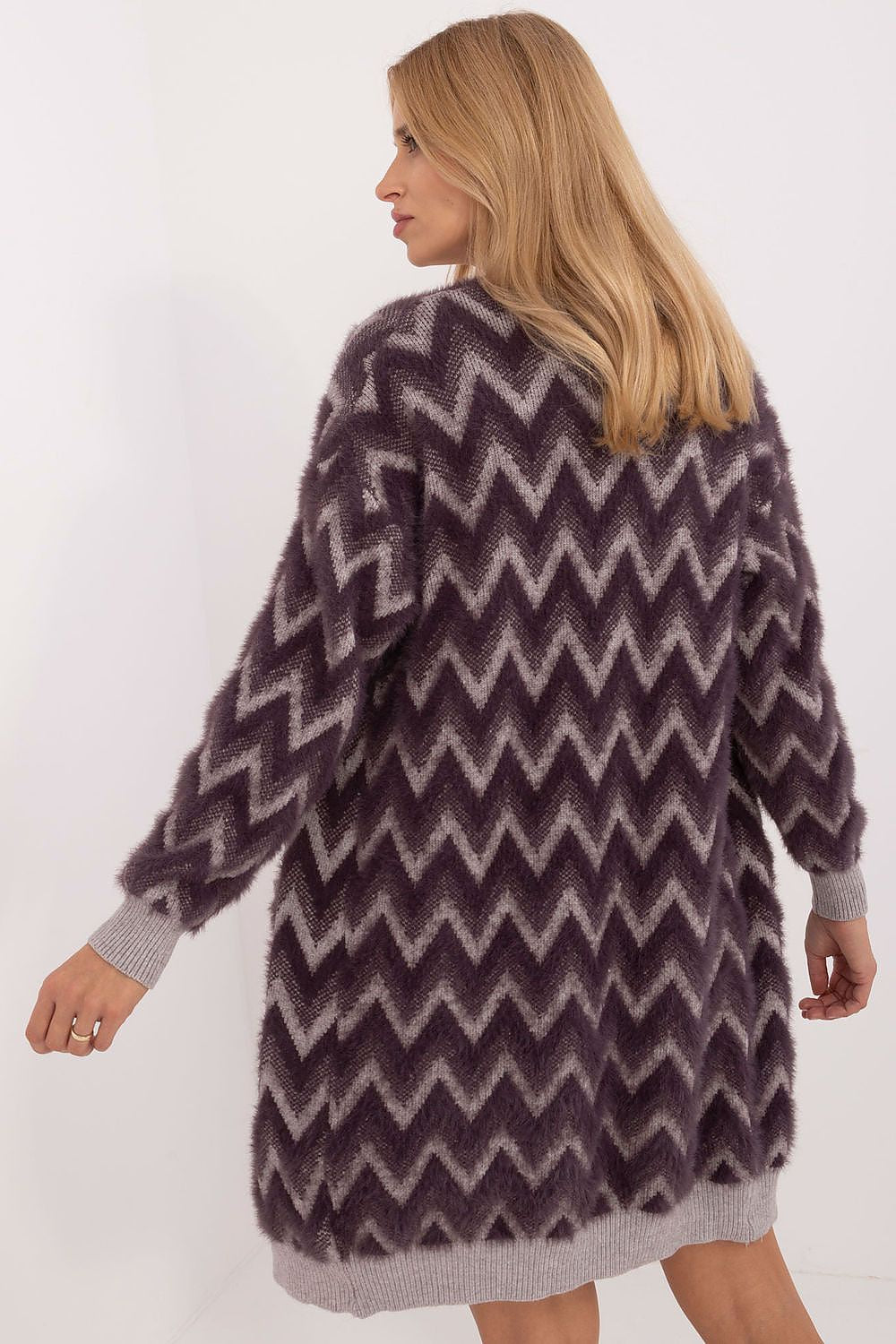  Sweter Kardigan Model AT-SW-2340-A.00 Dark Violet - AT 
