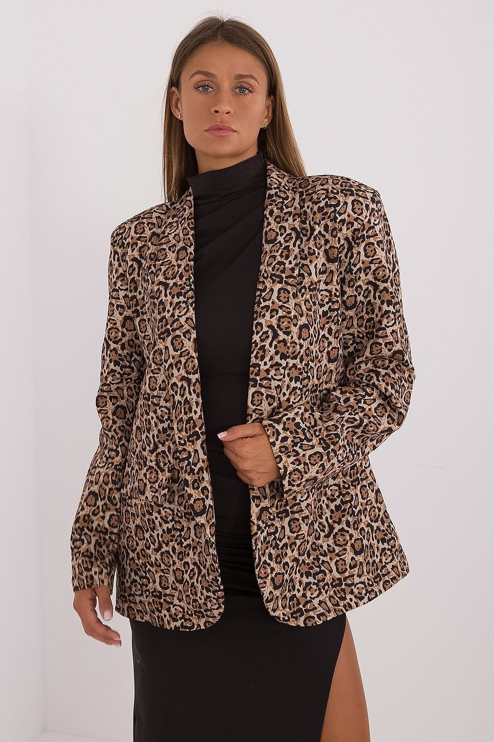   Marynarka Model DHJ-MA-2002A.65 Black/Beige - Italy Moda 