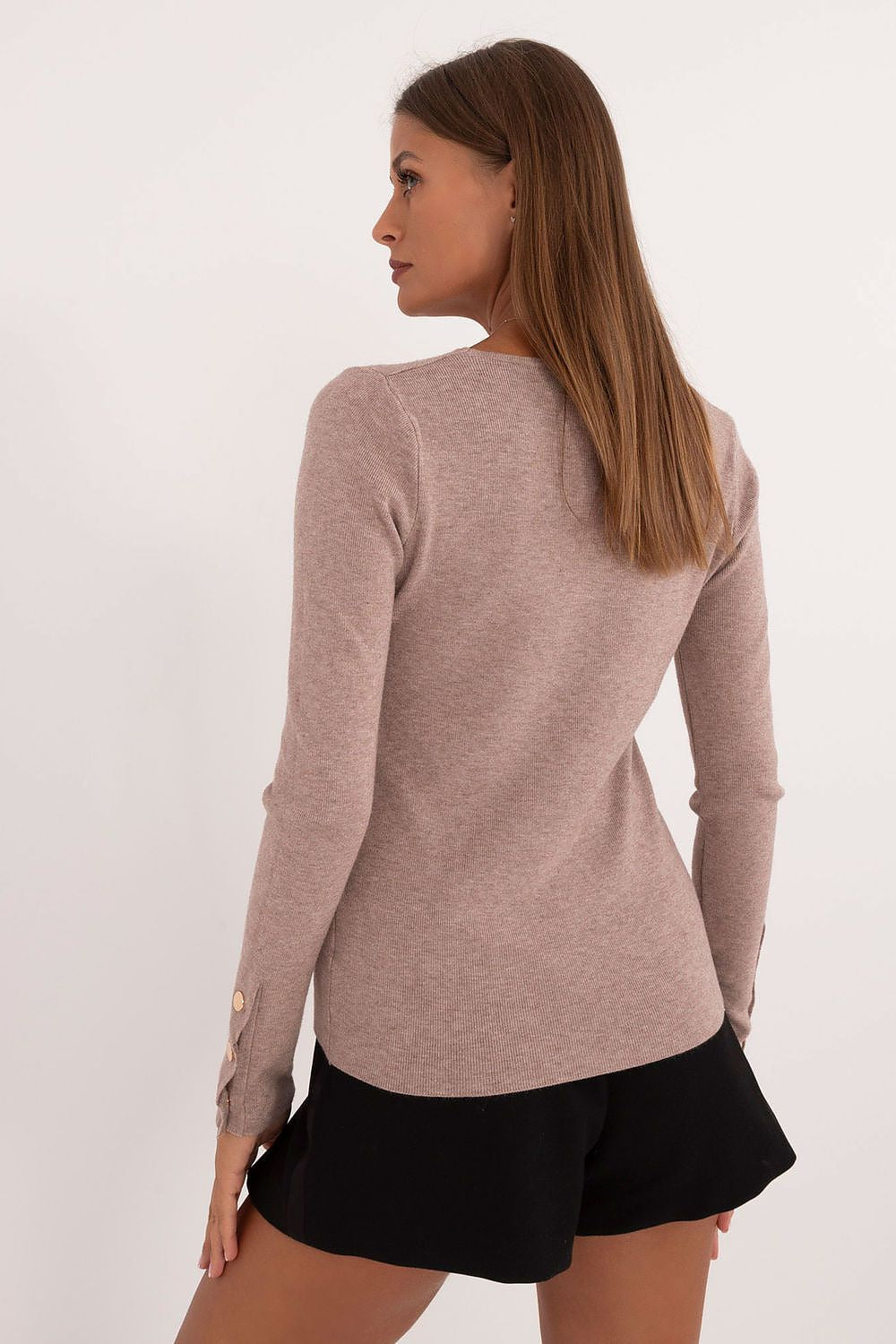   Sweter Damski Model AT-SW-2334.91 Dark Beige - AT 