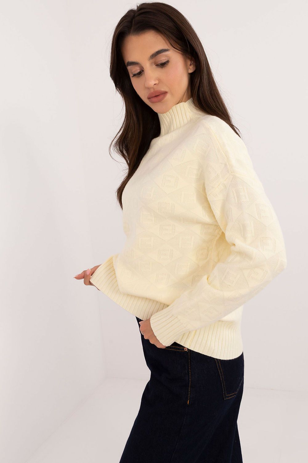   Sweter Damski Model AT-SW-2339.54 Light Yellow - AT 
