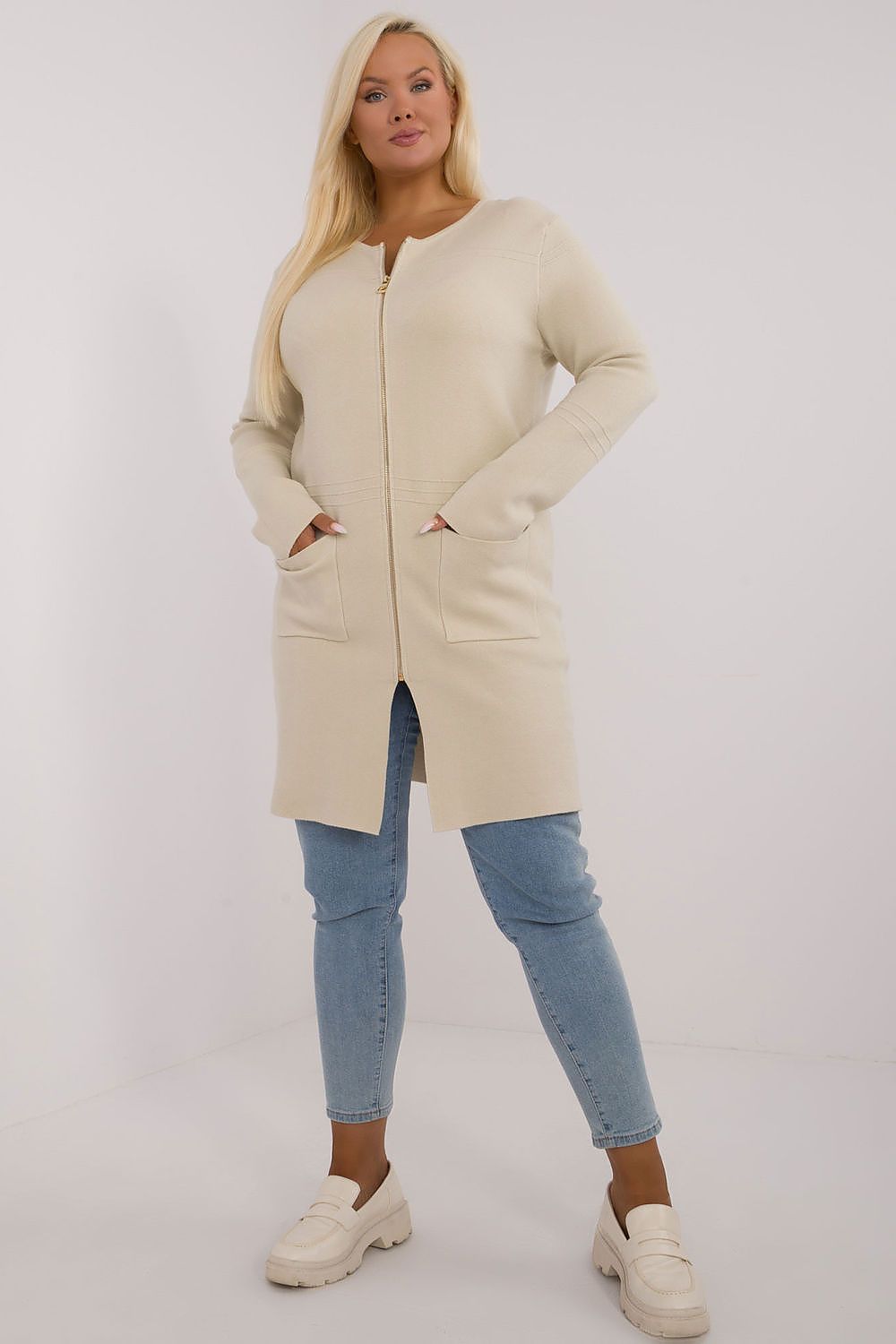   Sweter Damski Model PM-SW-PM793.01 Light Beige - Factory Price 