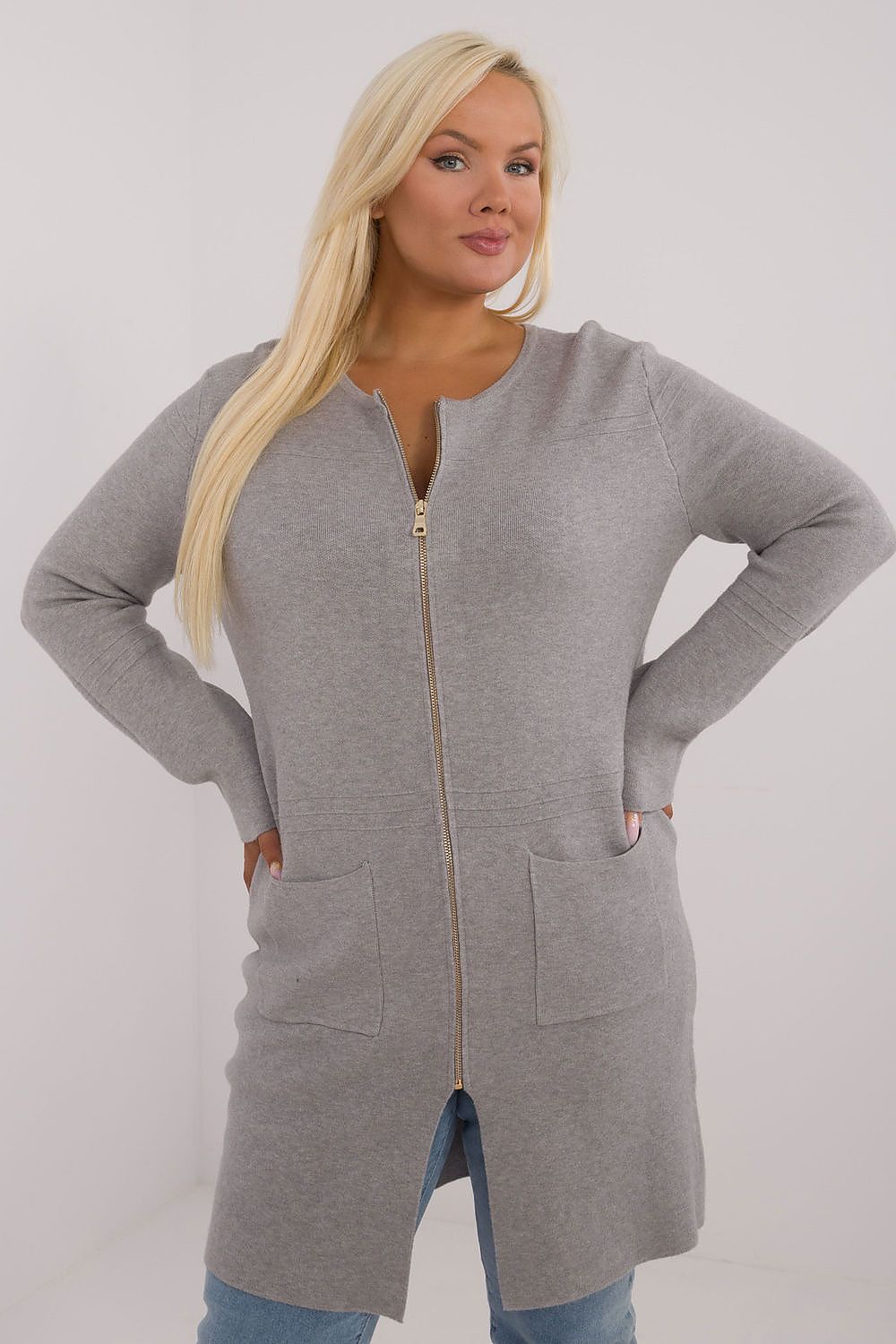   Sweter Damski Model PM-SW-PM793.01 Grey - Factory Price 