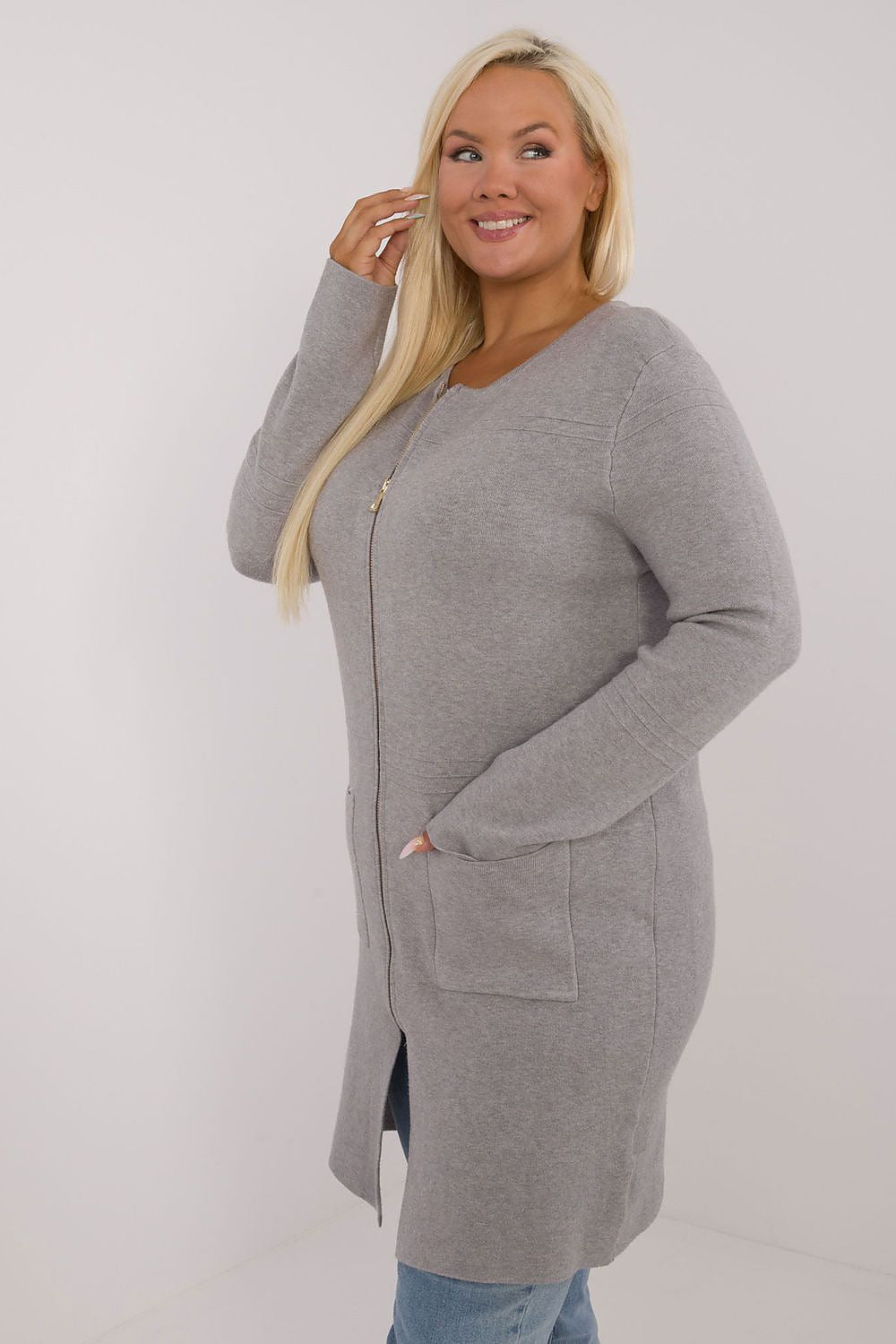   Sweter Damski Model PM-SW-PM793.01 Grey - Factory Price 