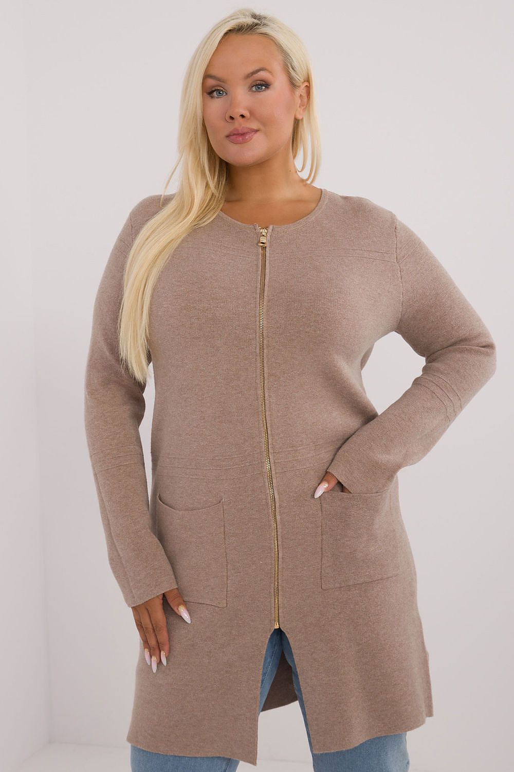   Sweter Damski Model PM-SW-PM793.01 Dark Beige - Factory Price 
