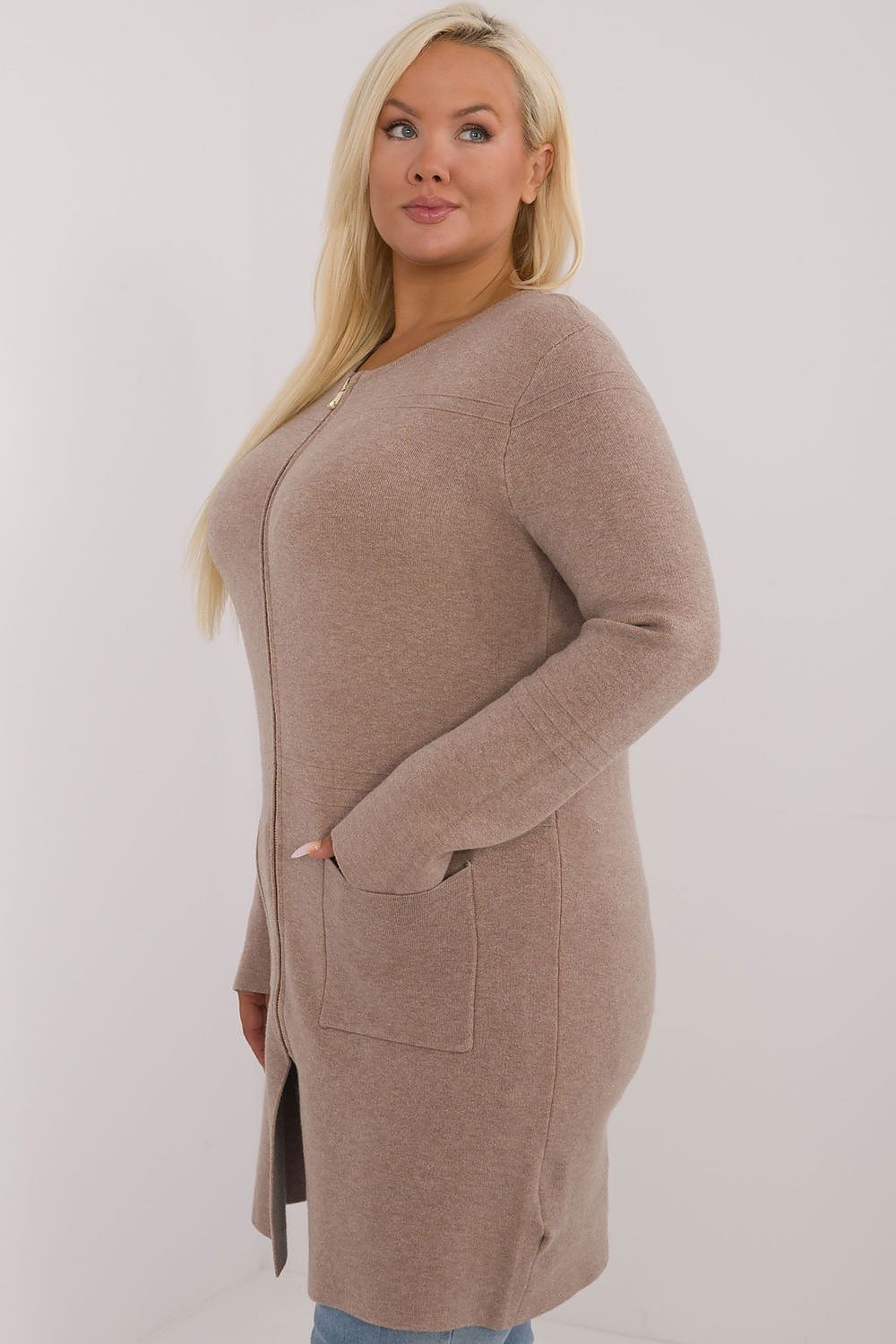   Sweter Damski Model PM-SW-PM793.01 Dark Beige - Factory Price 