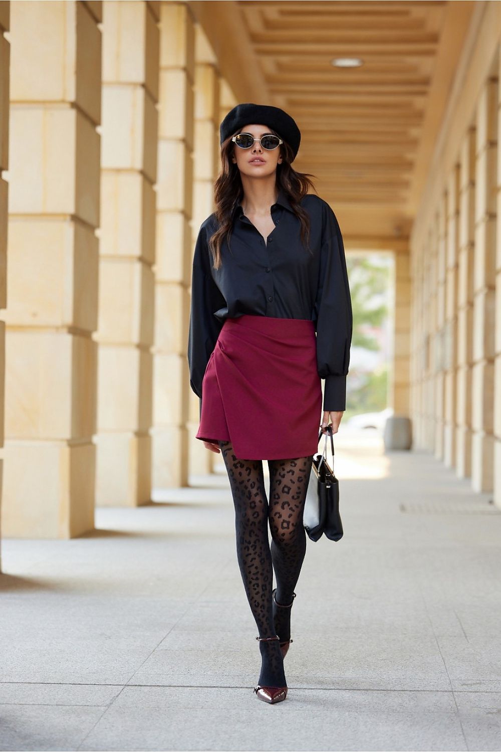  Spodnie Spódnicospodnie Model Selene BOR SPN0006 Bordo - Roco Fashion 