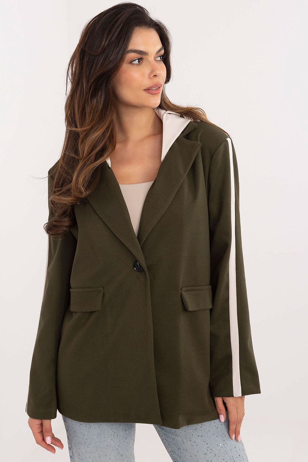  Marynarka Model DHJ-MA-A8398.14X Khaki - Italy Moda 