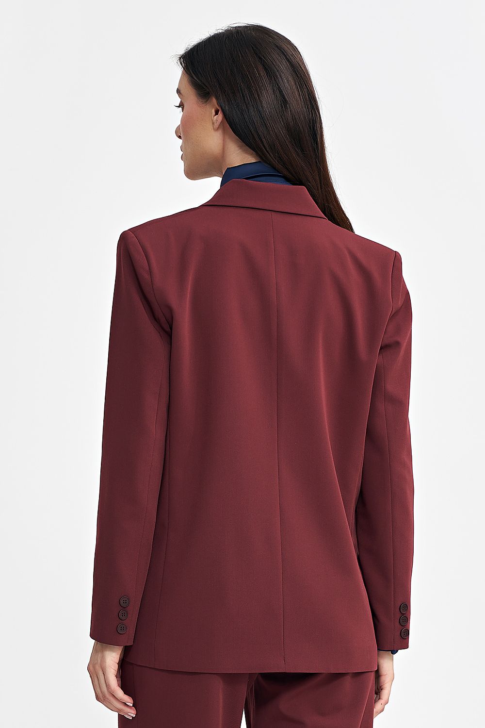   Marynarka oversize, dwurzędowa Z69 Bordo - Nife 