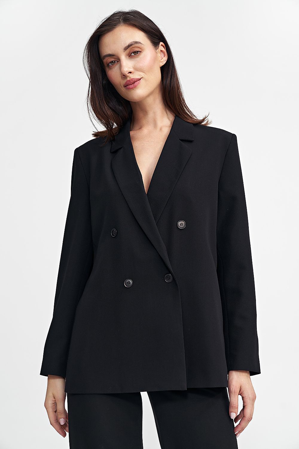   Marynarka oversize dwurzędowa Z69 Black - Nife 