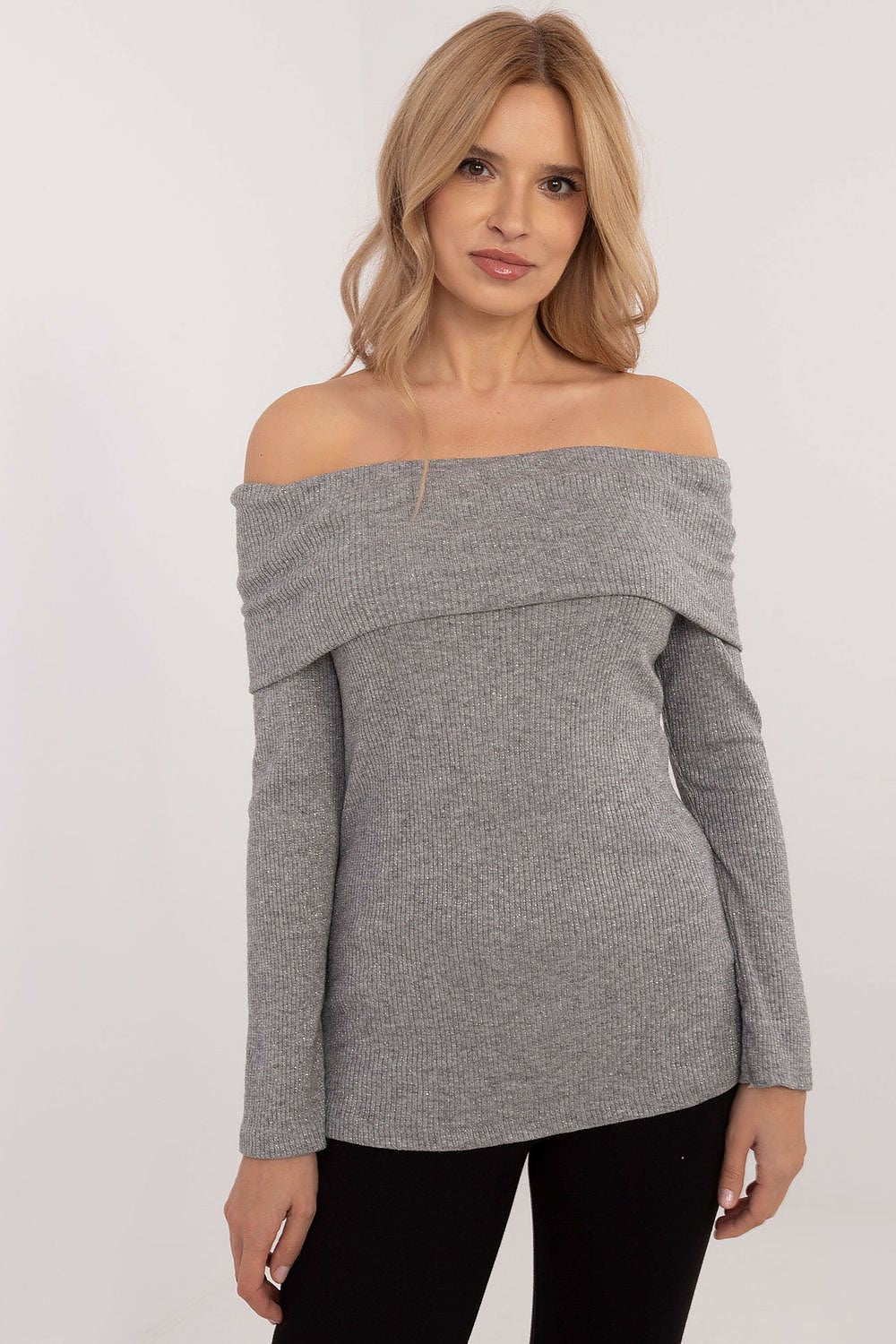   Sweter Damski Model DHJ-SW-A2449.33 Grey - Italy Moda 
