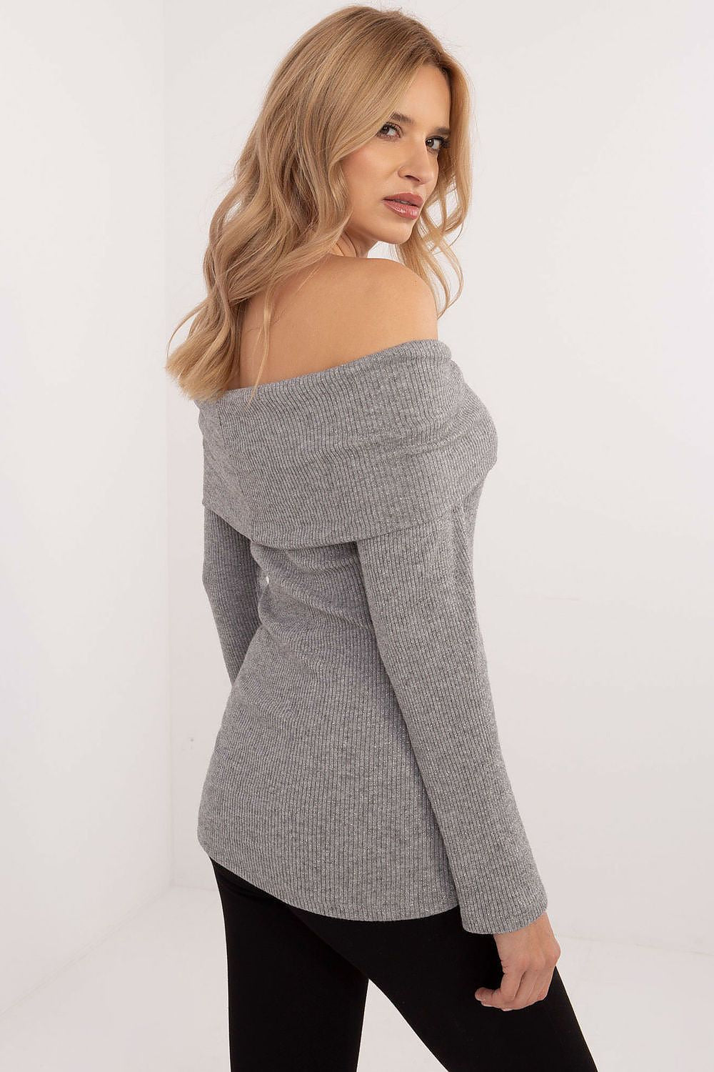   Sweter Damski Model DHJ-SW-A2449.33 Grey - Italy Moda 