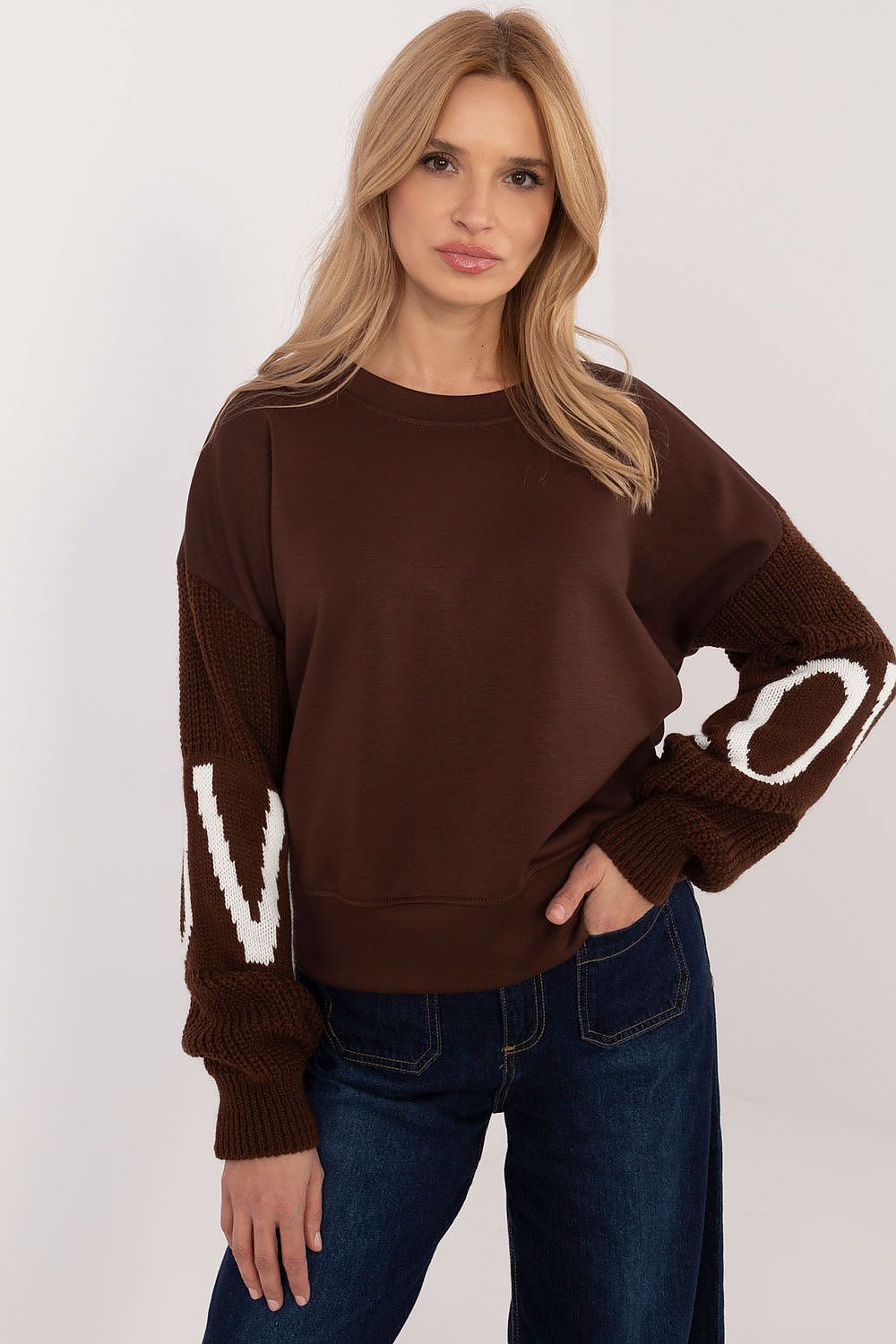   Bluza Damska Model MI-BL-M5975.26P Brown - Italy Moda 