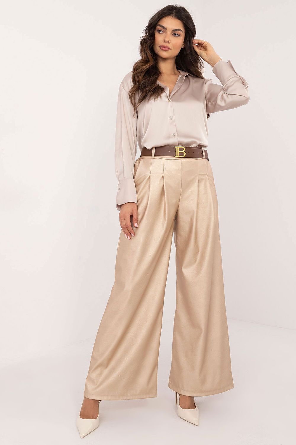  Spodnie Damskie Model DHJ-SP-19899.22X Beige - Italy Moda 