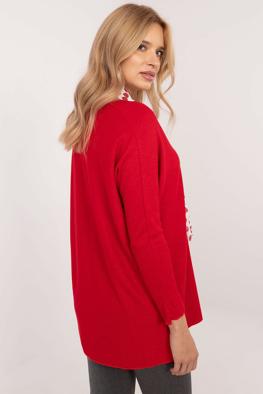   Sweter Damski Model DHJ-BZ-19226.91Red - Italy Moda 