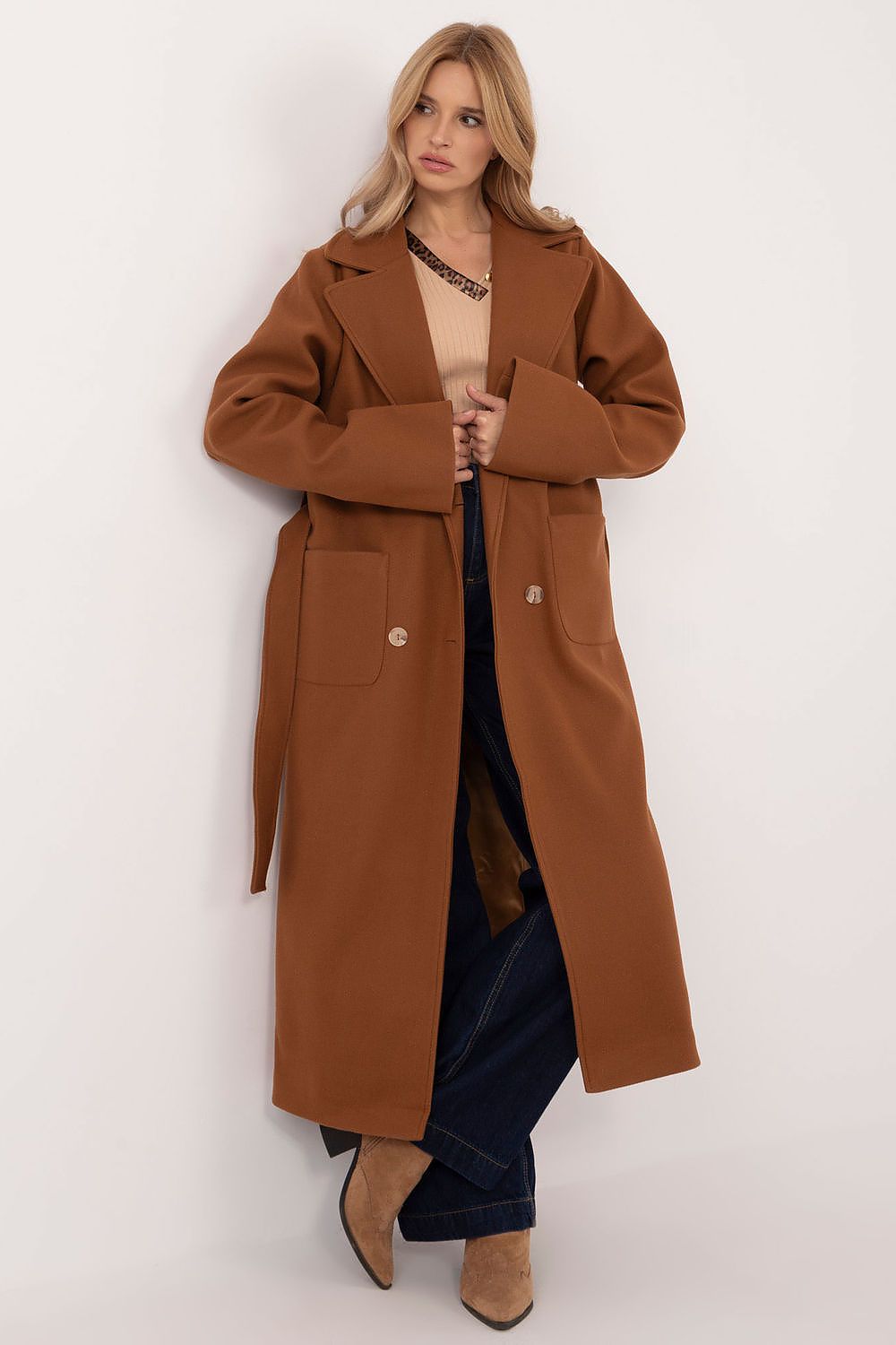   Płaszcz Damski Model LK-PL-509786.99 Light Brown - Lakerta 