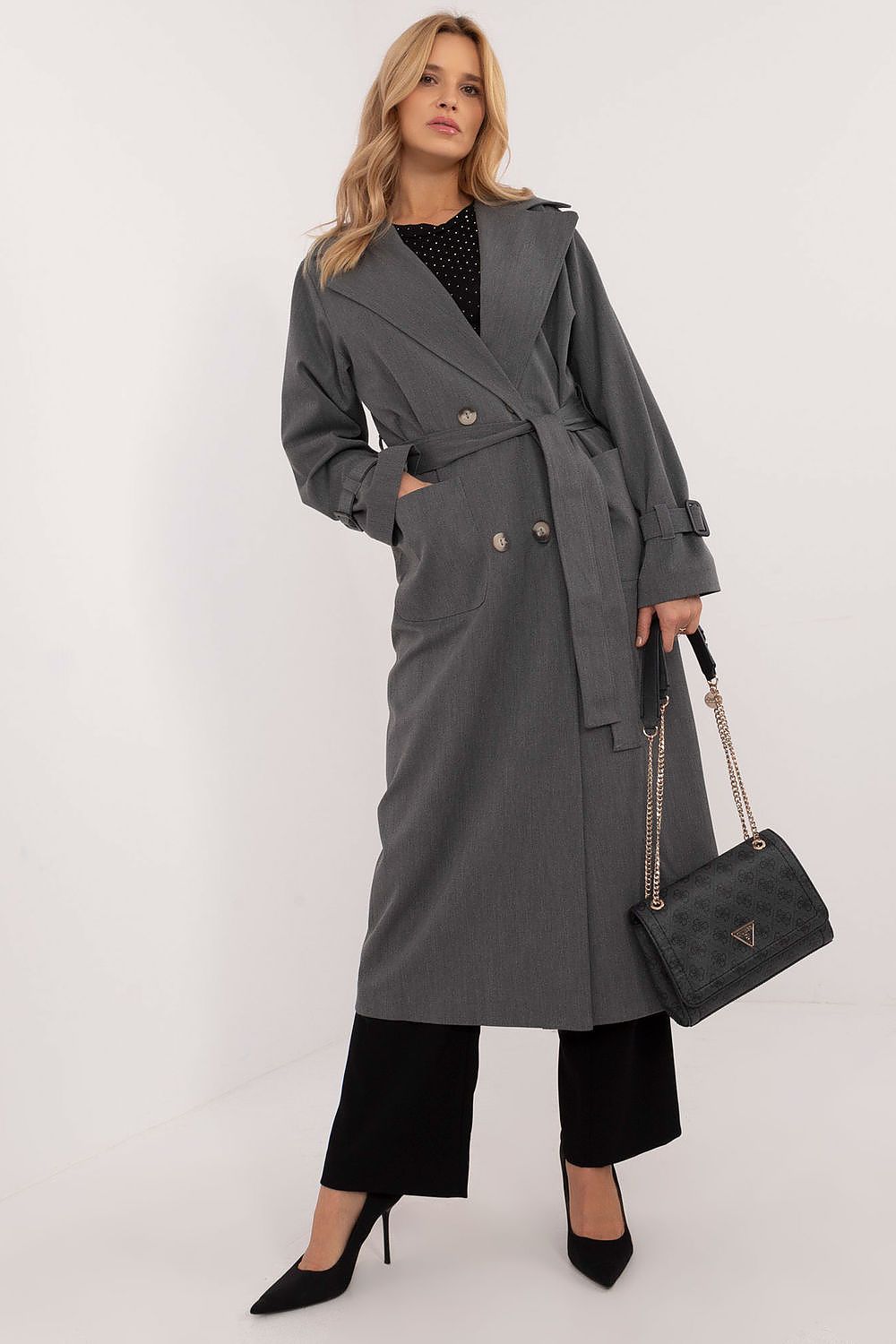  Płaszcz Damski Model LK-PL-509754.42 Dark Grey - Lakerta 