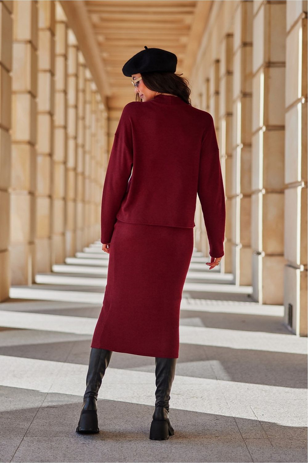  Spódnica Model Carmen BOR SPO0043 Bordo - Roco Fashion 