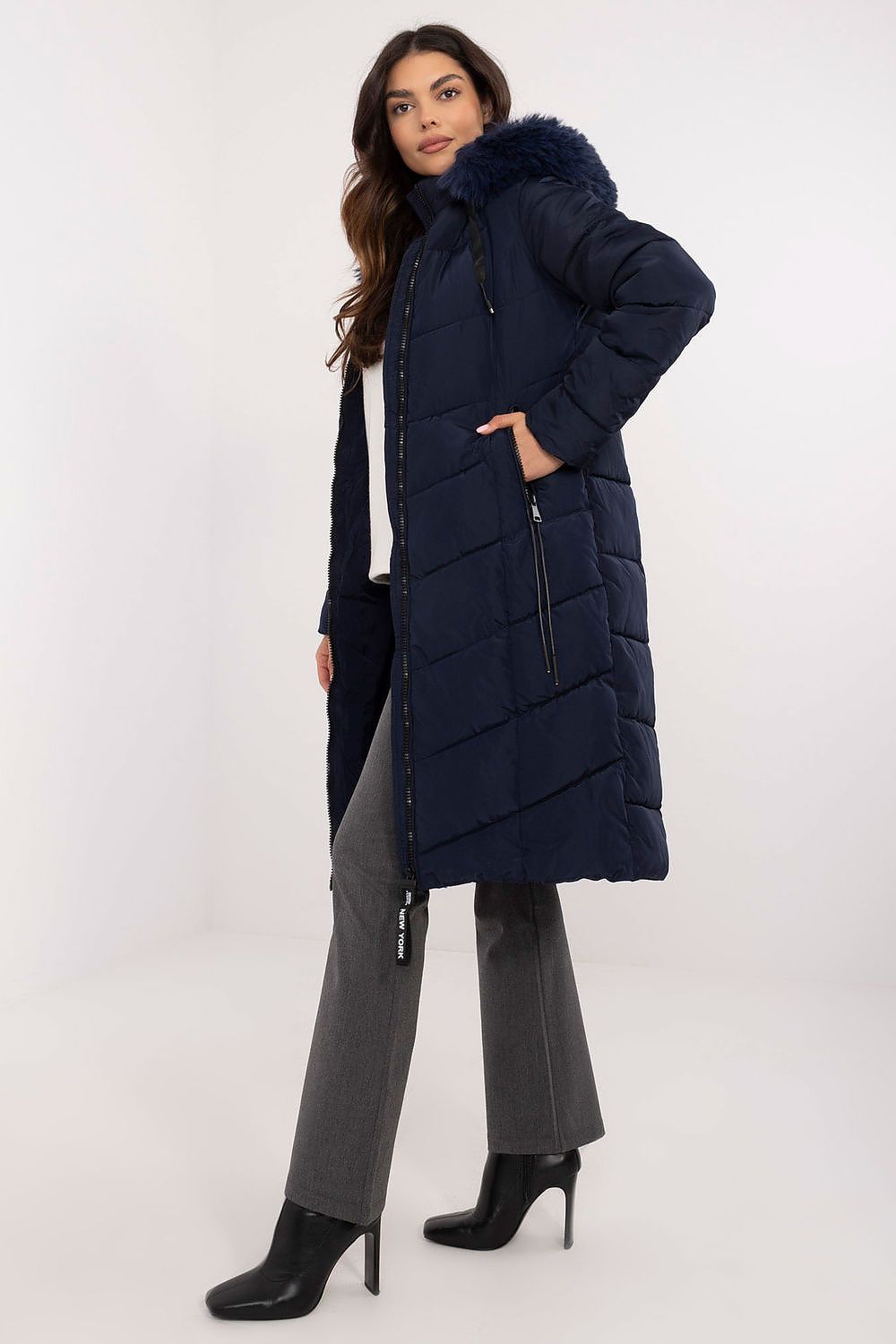   Kurtka Damska Model SK-KR-HH-2405.84P Navy - Factory Price 