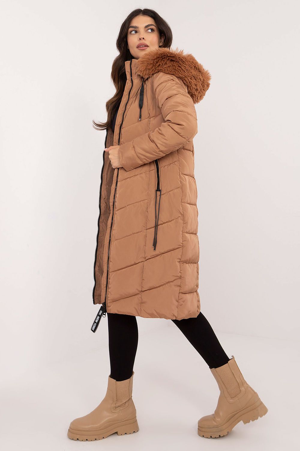   Kurtka Damska Model SK-KR-HH-2405.61P Camel - Factory Price 