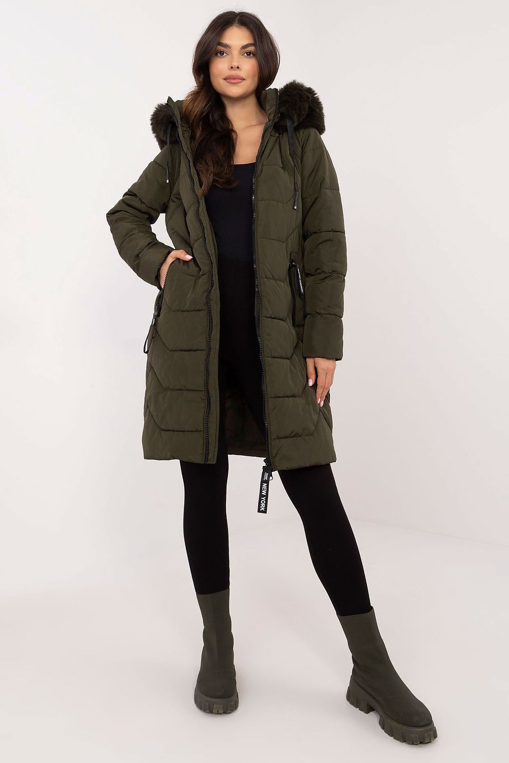   Kurtka Damska Model SK-KR-HH-2408.55P khaki - Factory Price 