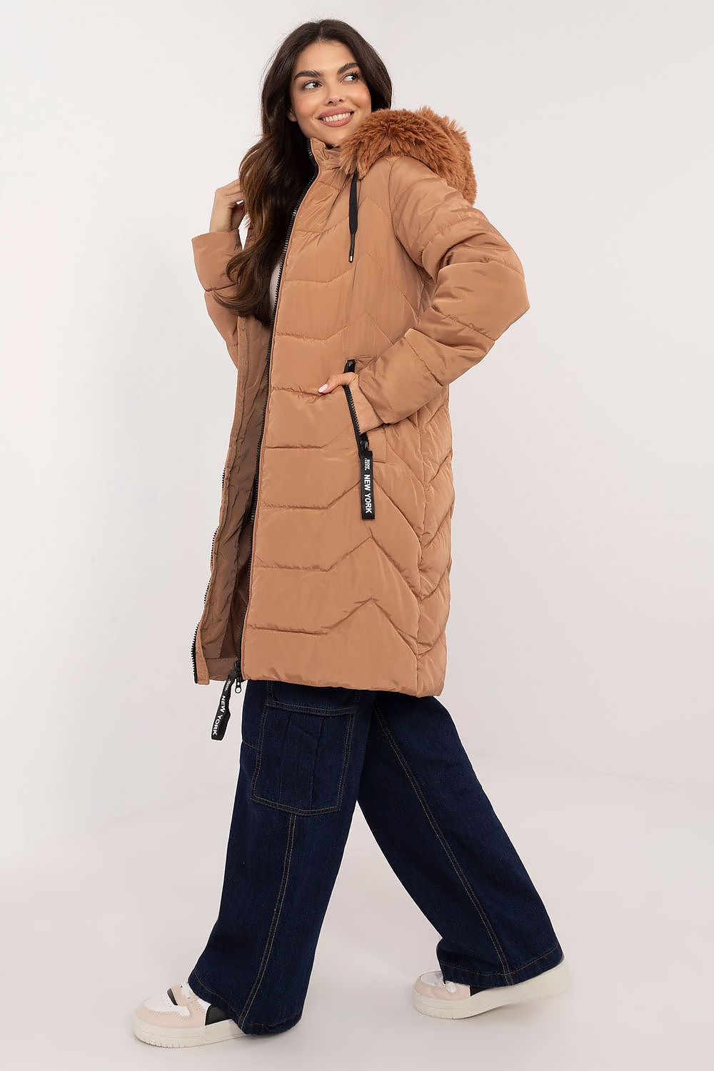   Kurtka Damska Model SK-KR-HH-2408.45P Camel - Factory Price 