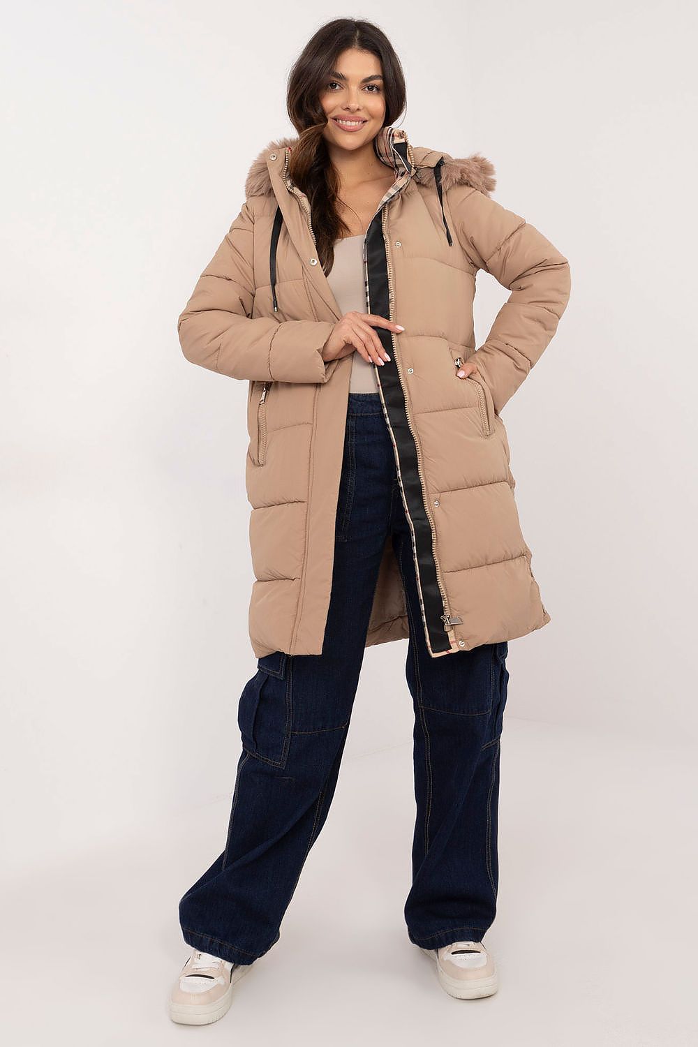   Kurtka Damska Model SK-KR-HH-2406.98 Beige - Factory Price 