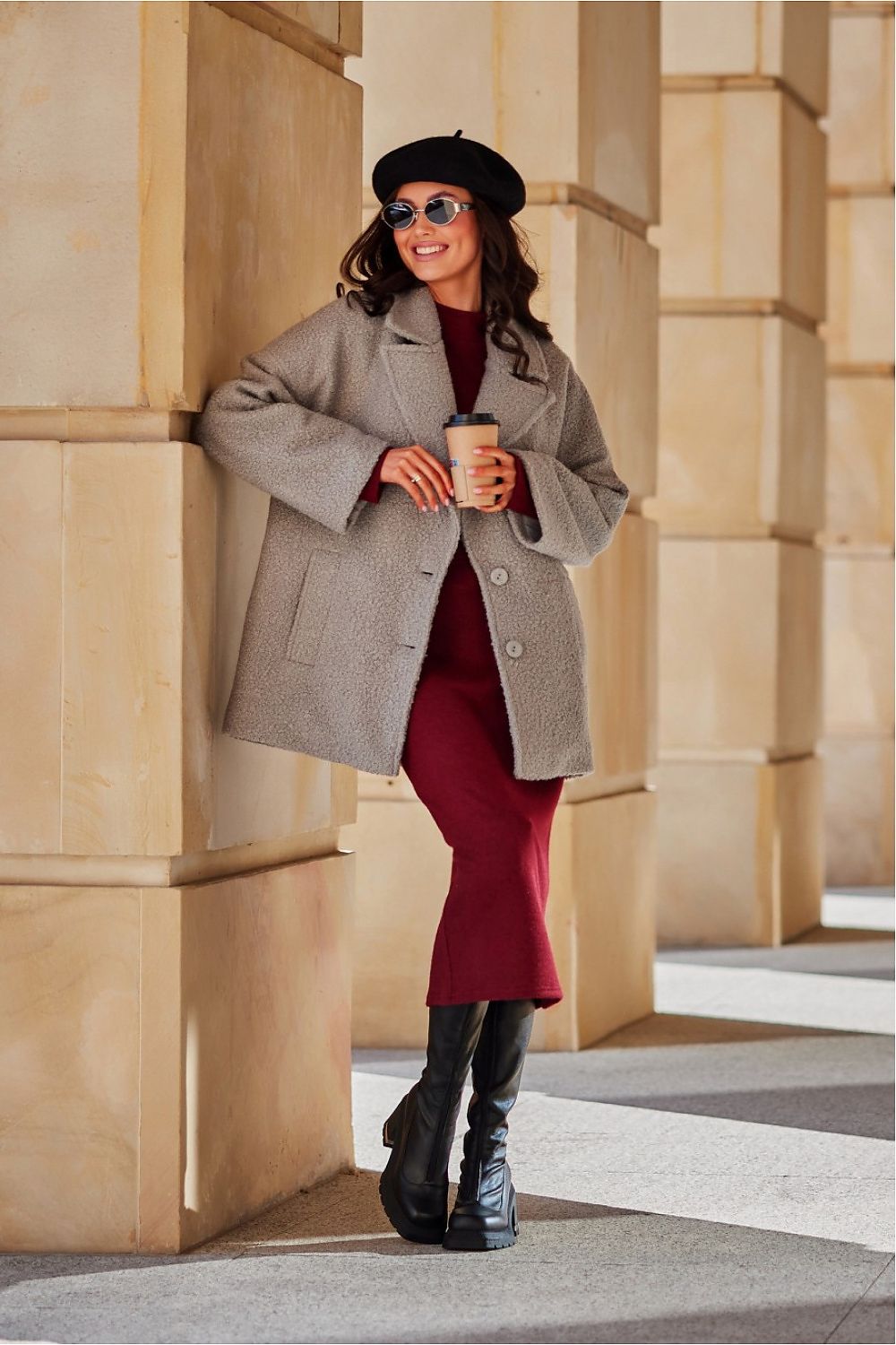   Kurtka Damska Model Camila SZJ KUR0029 Light Grey - Roco Fashion 