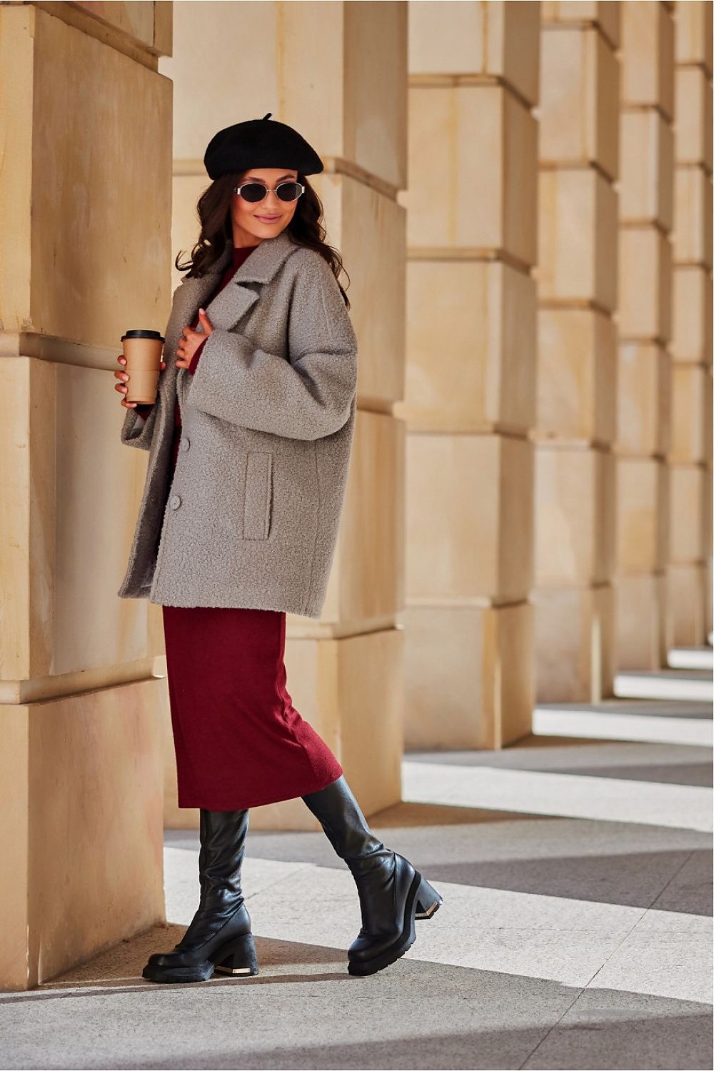   Kurtka Damska Model Camila SZJ KUR0029 Light Grey - Roco Fashion 