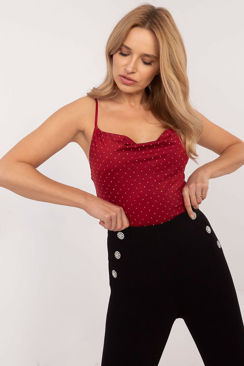  Koszulka Top Model DHJ-TP-20051.78 Bordo - Italy Moda 