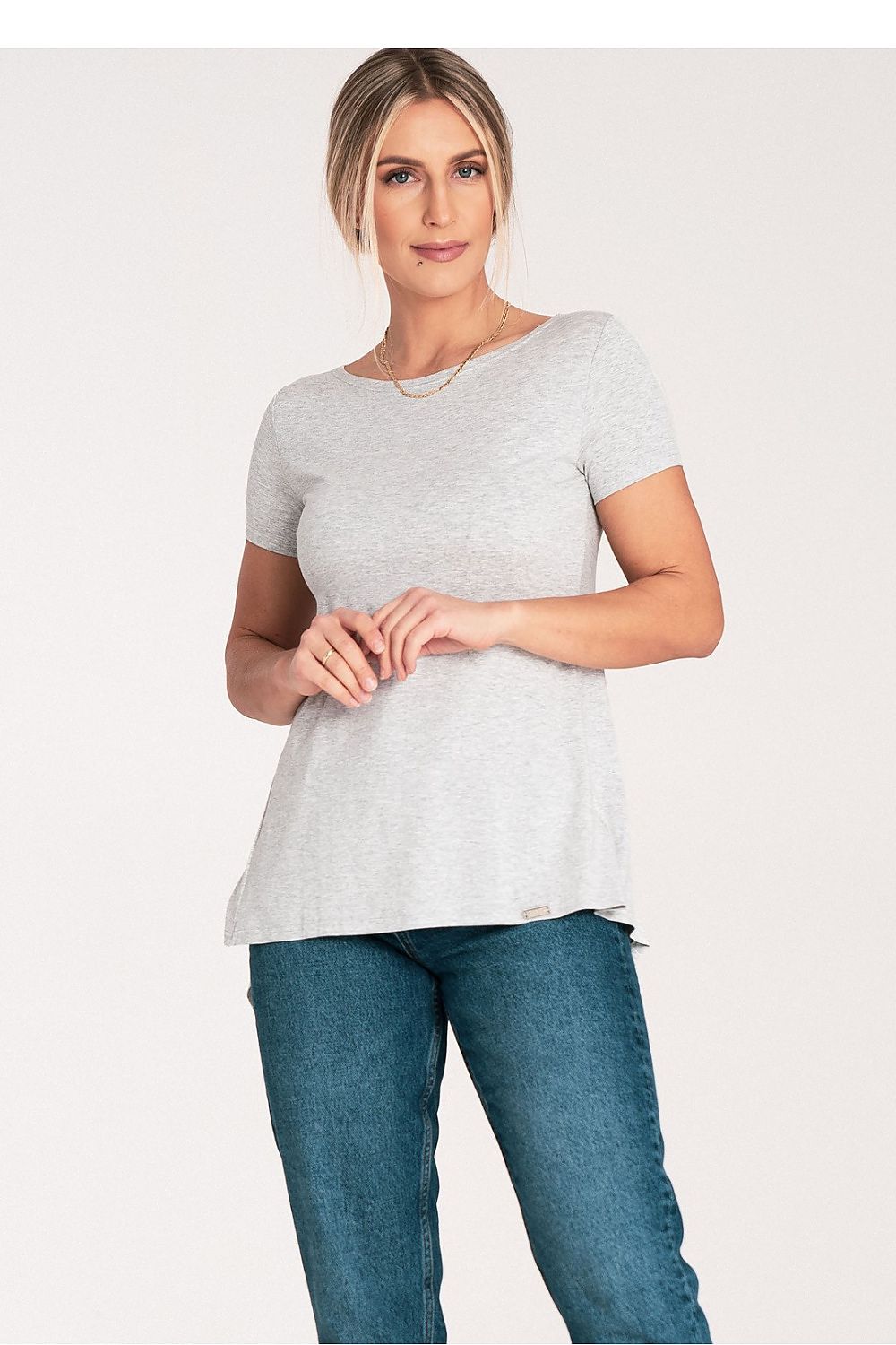   Bluzka Model M1051 Light Grey - Figl 