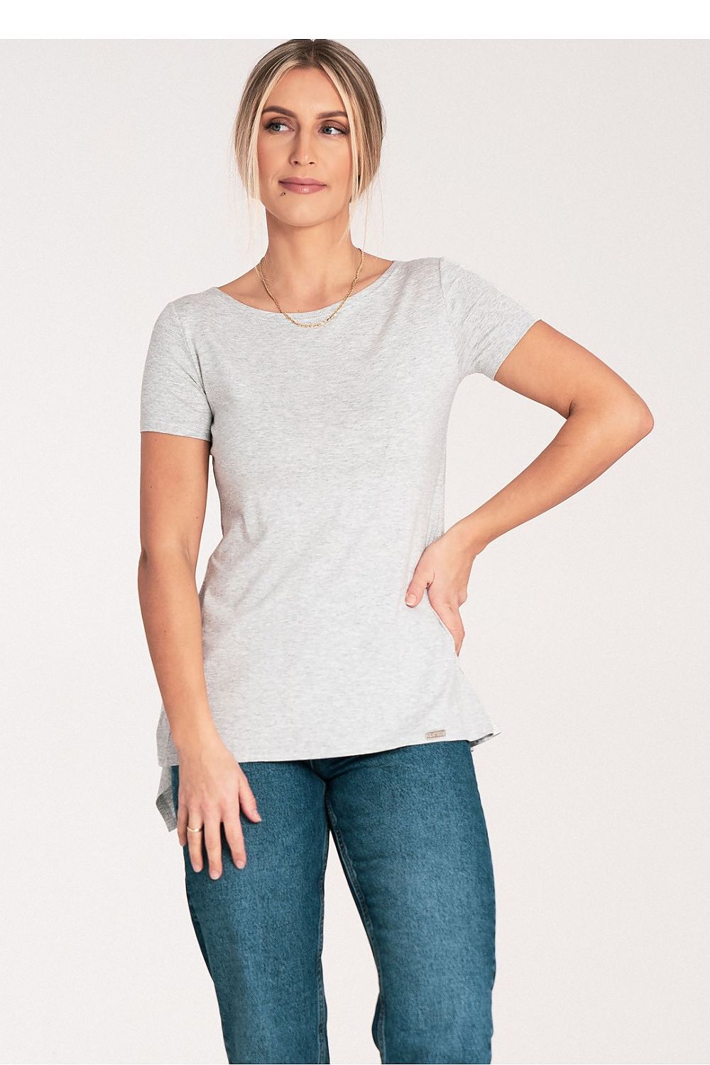   Bluzka Model M1051 Light Grey - Figl 