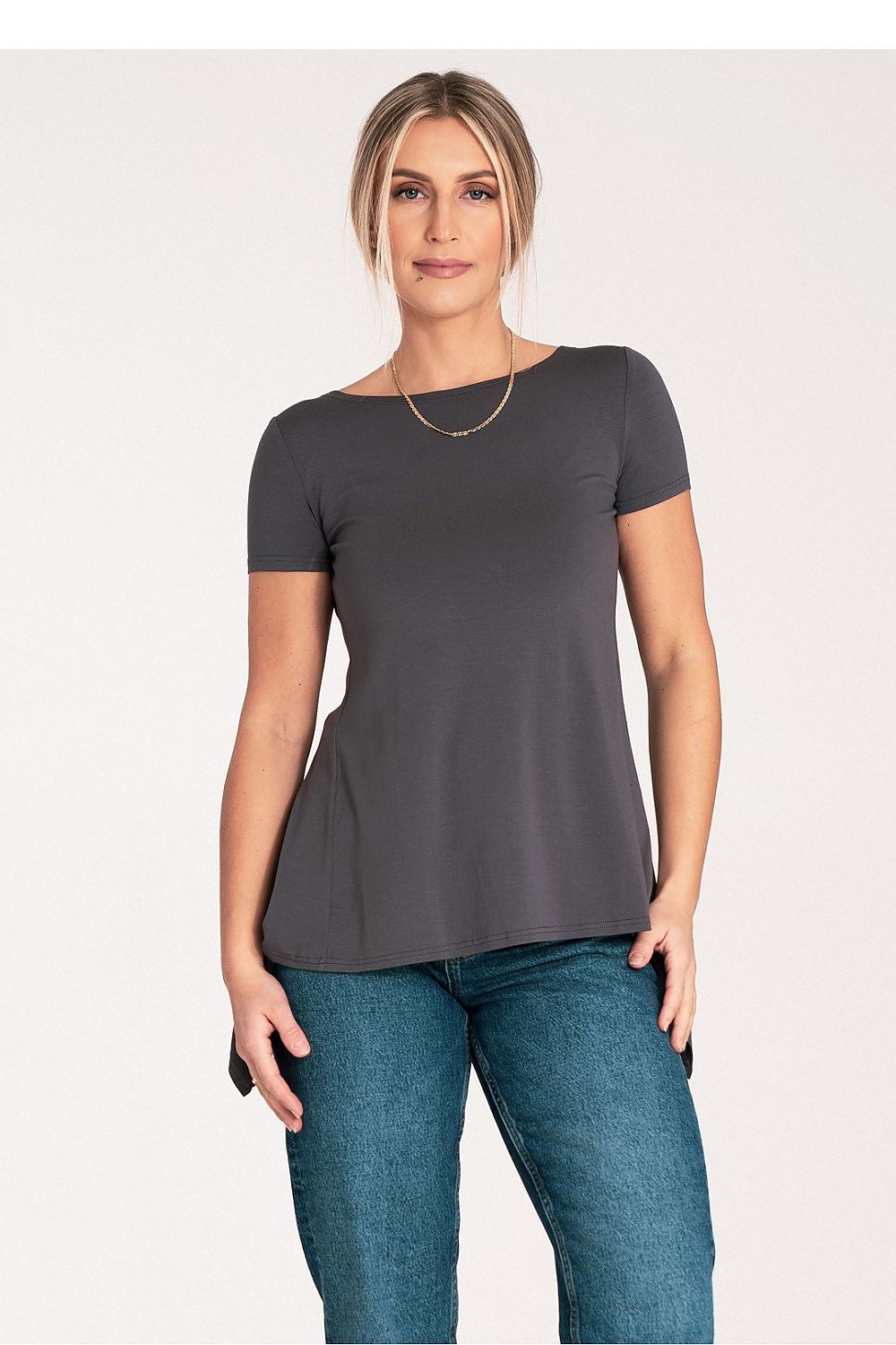   Bluzka Model M1051 Dark Grey - Figl 