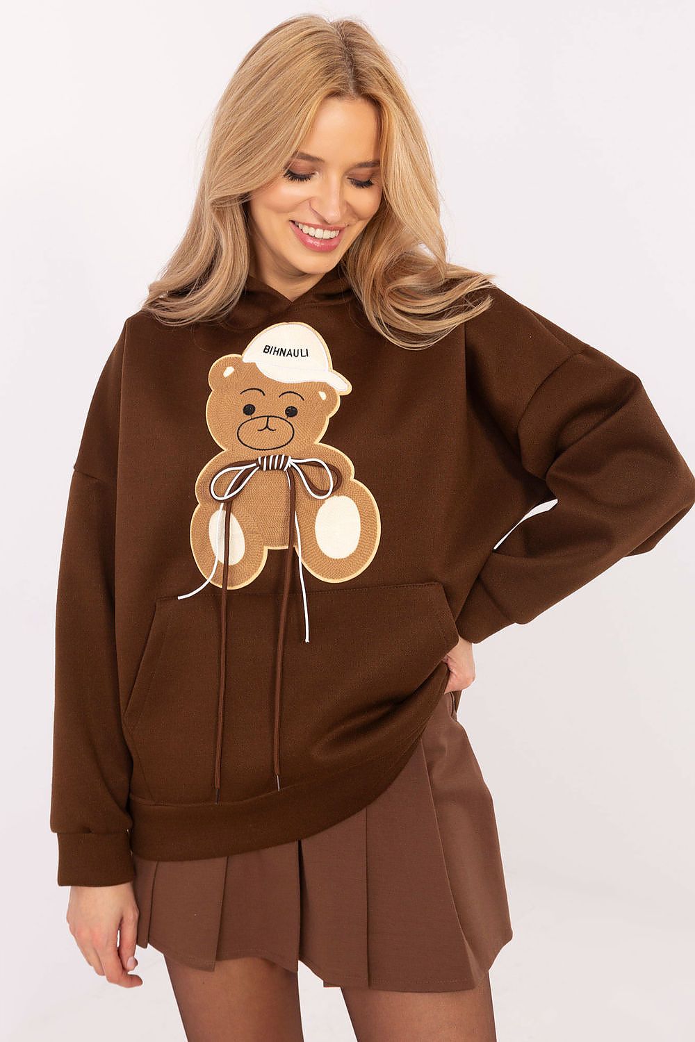   Bluza Damska Model DHJ-BL-A8695.65P Brown - Italy Moda 