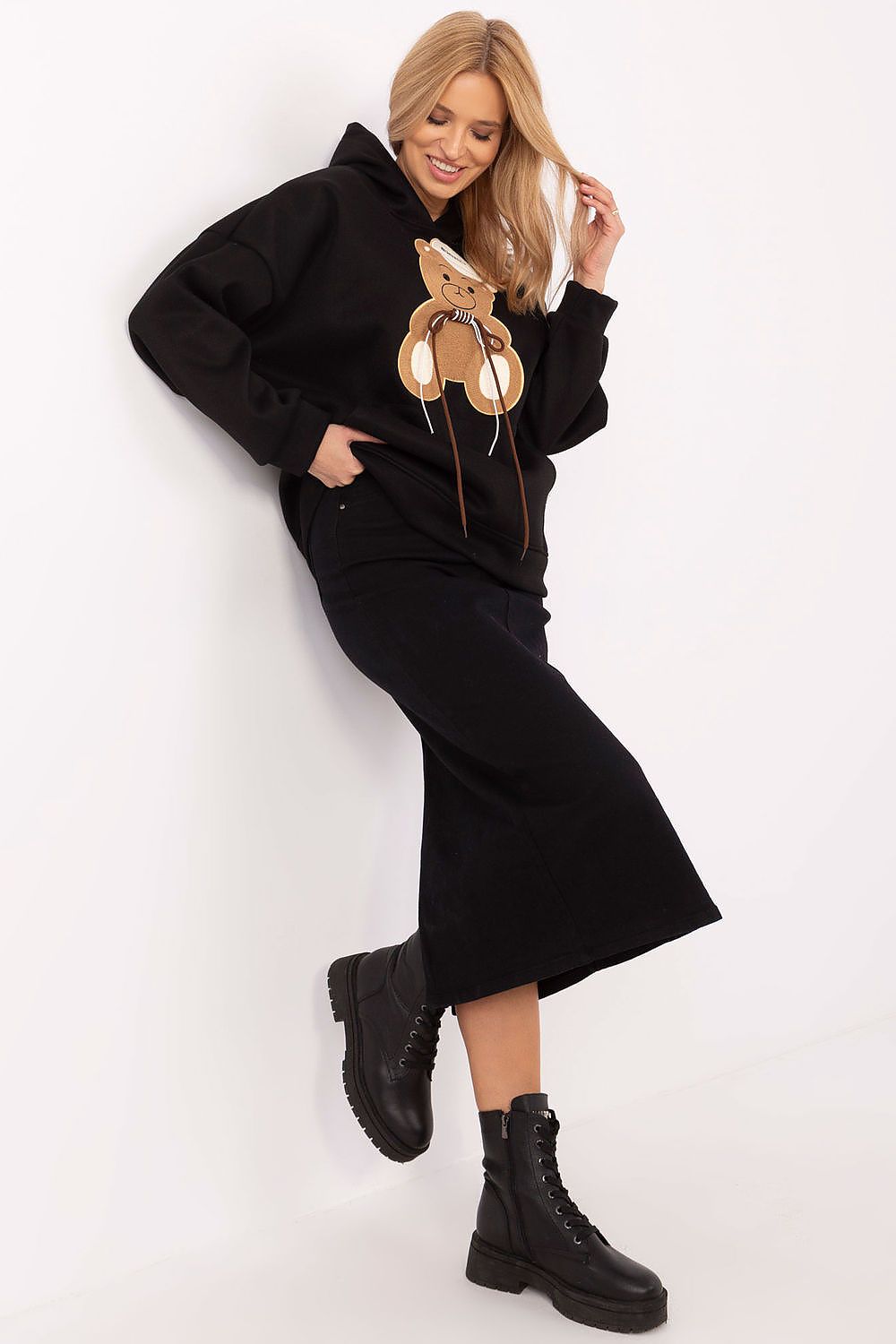   Bluza Damska Model DHJ-BL-A8695.65P Black - Italy Moda 