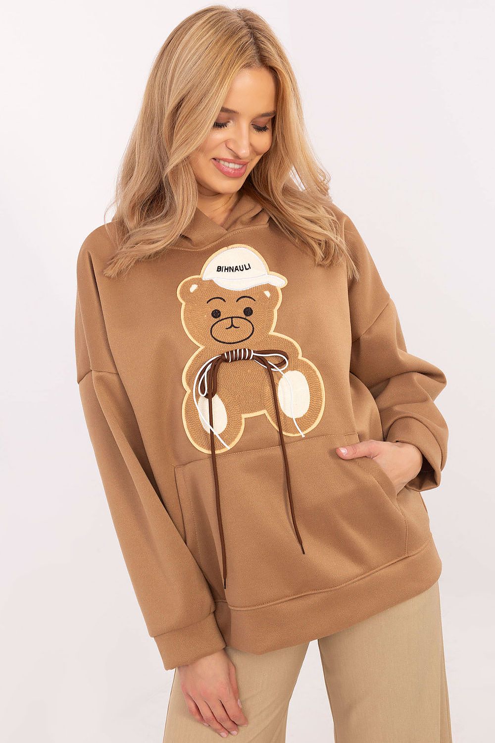   Bluza Damska Model DHJ-BL-A8695.65P Camel - Italy Moda 