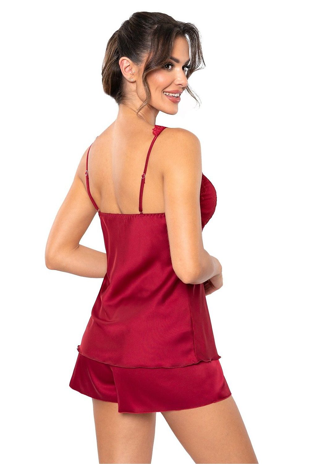  Piżama Damska Model Mari 1/2 Bordo - Donna 