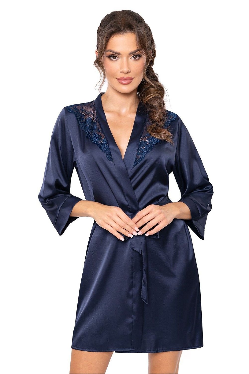  Szlafrok Damski Model Mari Navy - Donna 