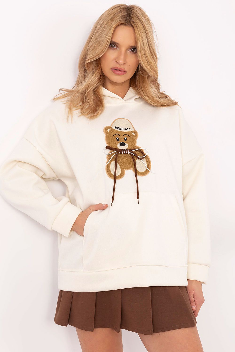   Bluza Damska Model DHJ-BL-A8695.65P Light Beige - Italy Moda 