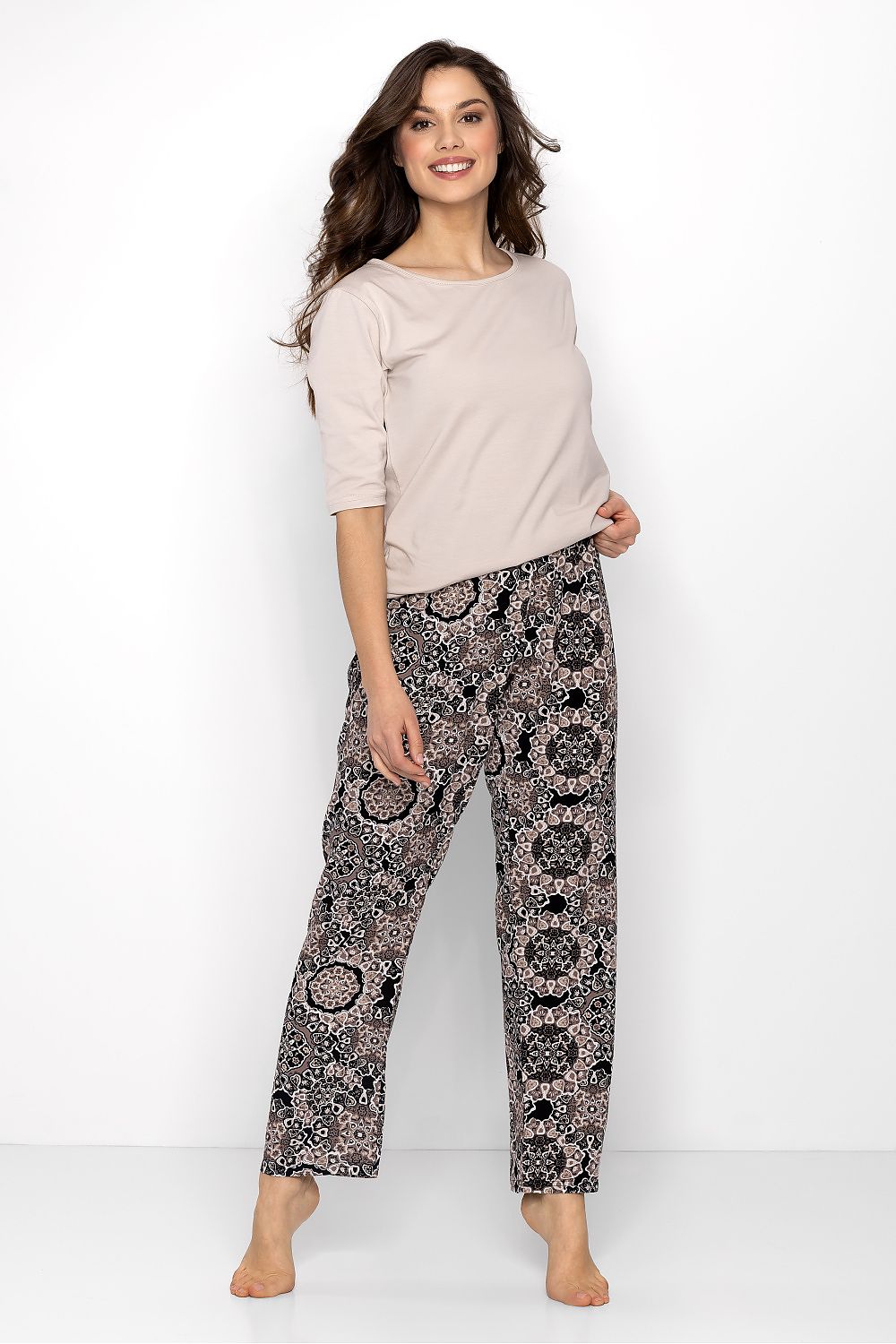  Piżama Damska Model La Boheme Beige - Momenti Per Me 