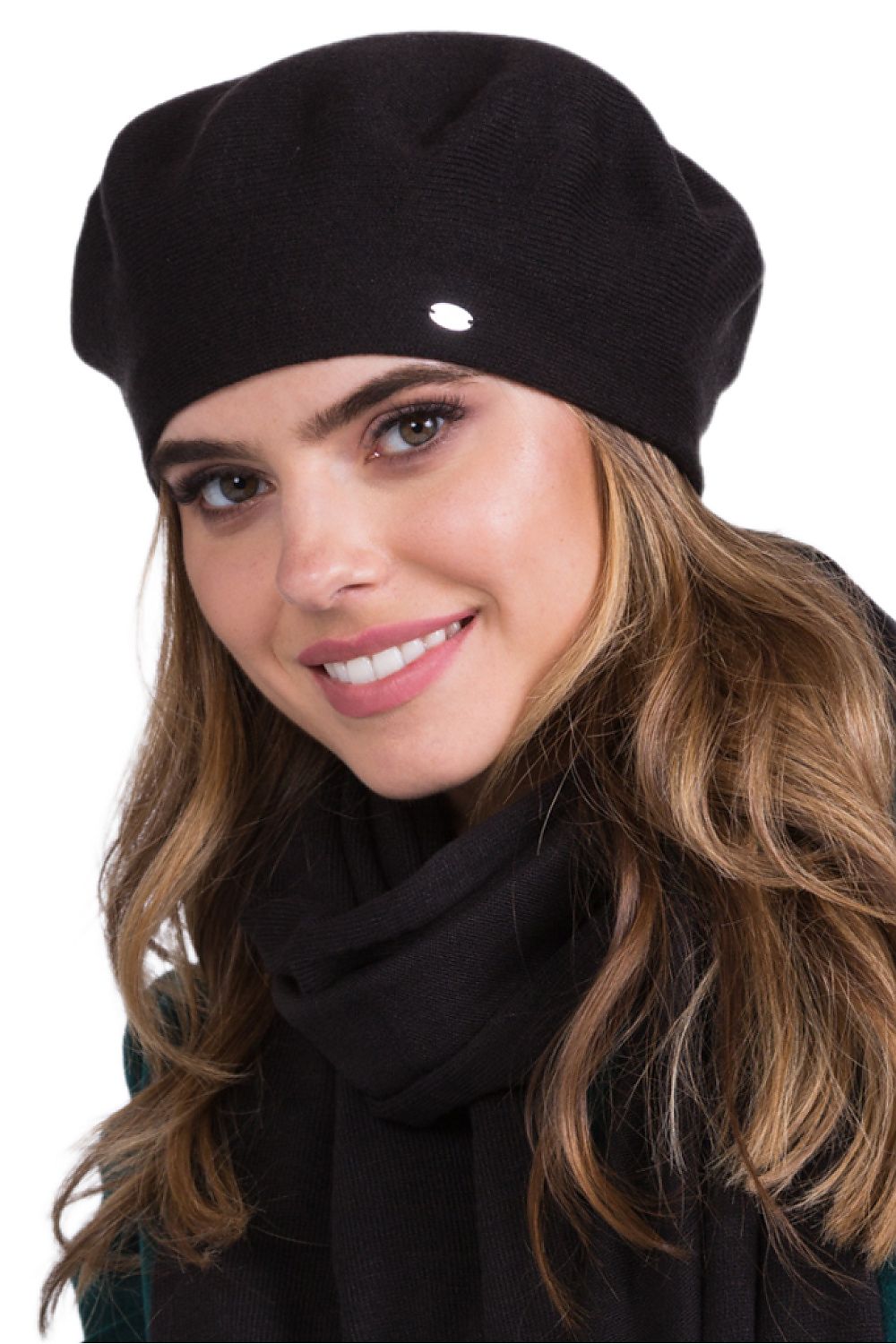  INEZZ beret damski kolor czarny - Kamea 