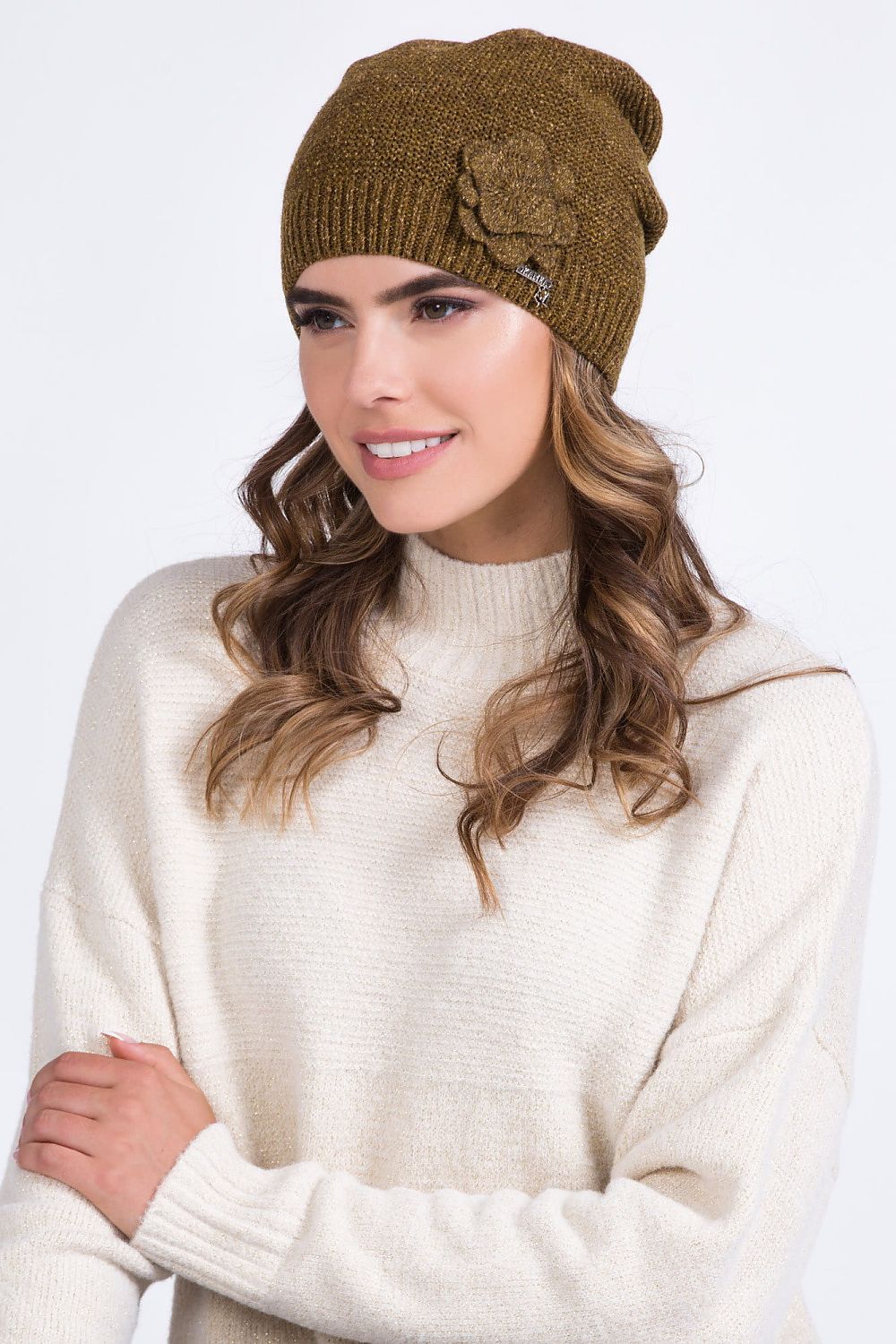   JOVITA czapka damska khaki - Kamea 