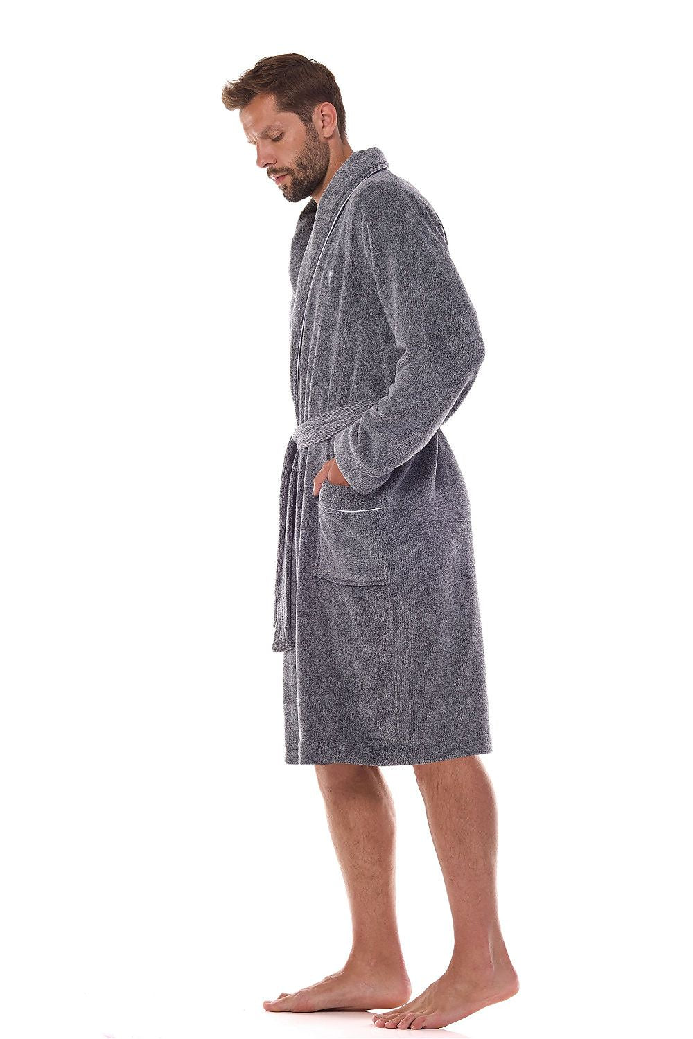   Szlafrok Męski Model Pegasus Long 2451 Grafit - L&L collection 