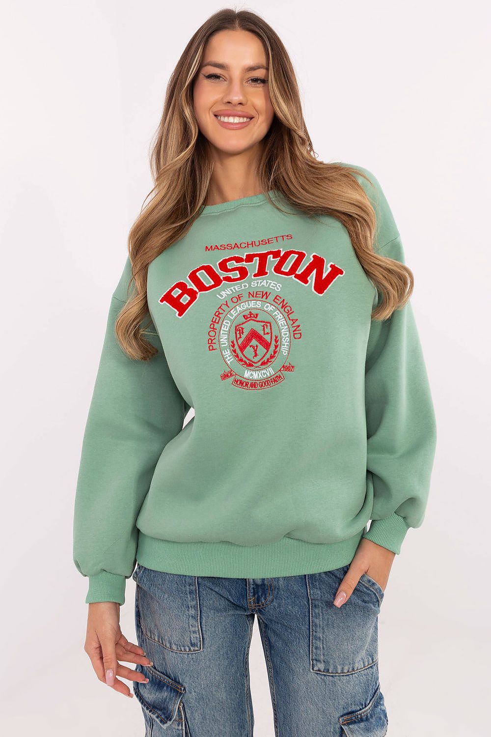   Bluza Damska Model EM-BL-617-15.55P Pistacja - Factory Price 