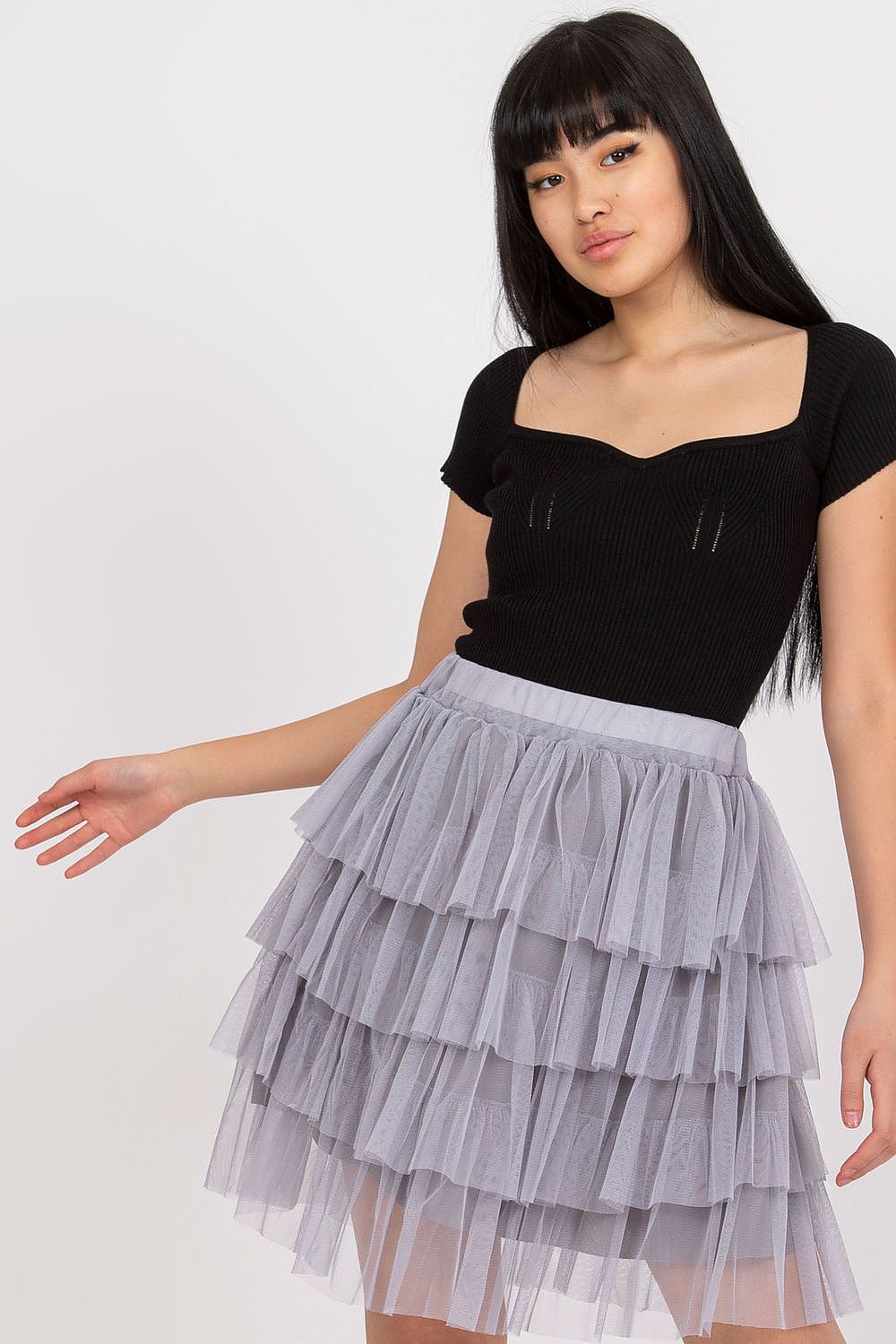  Spódnica Model TW-SD-BI-0517.84 Grey - Och Bella 